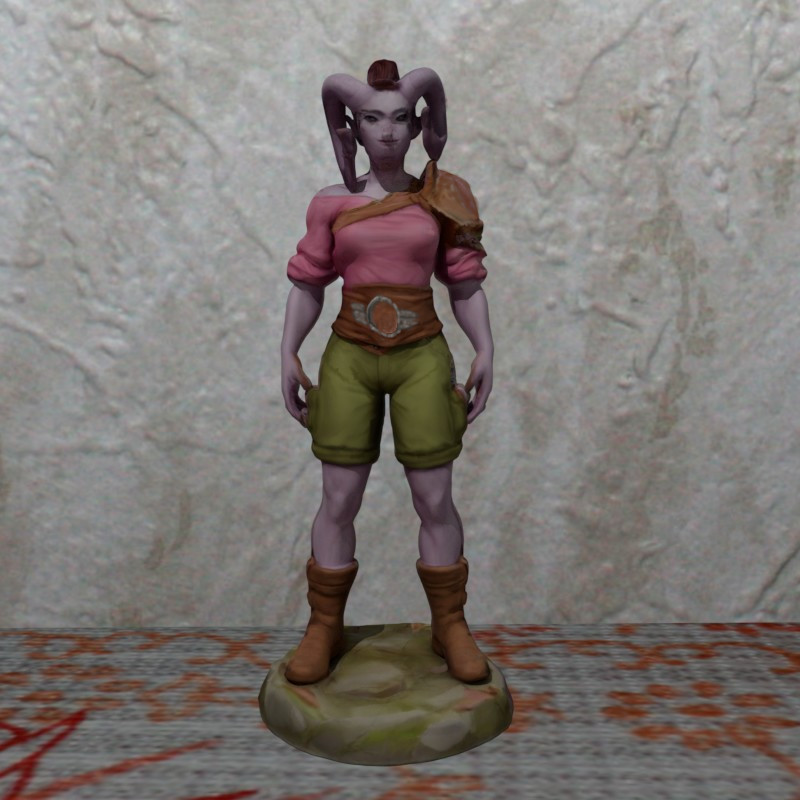 FDM NPC Female Tiefling RAM Warrior No Support