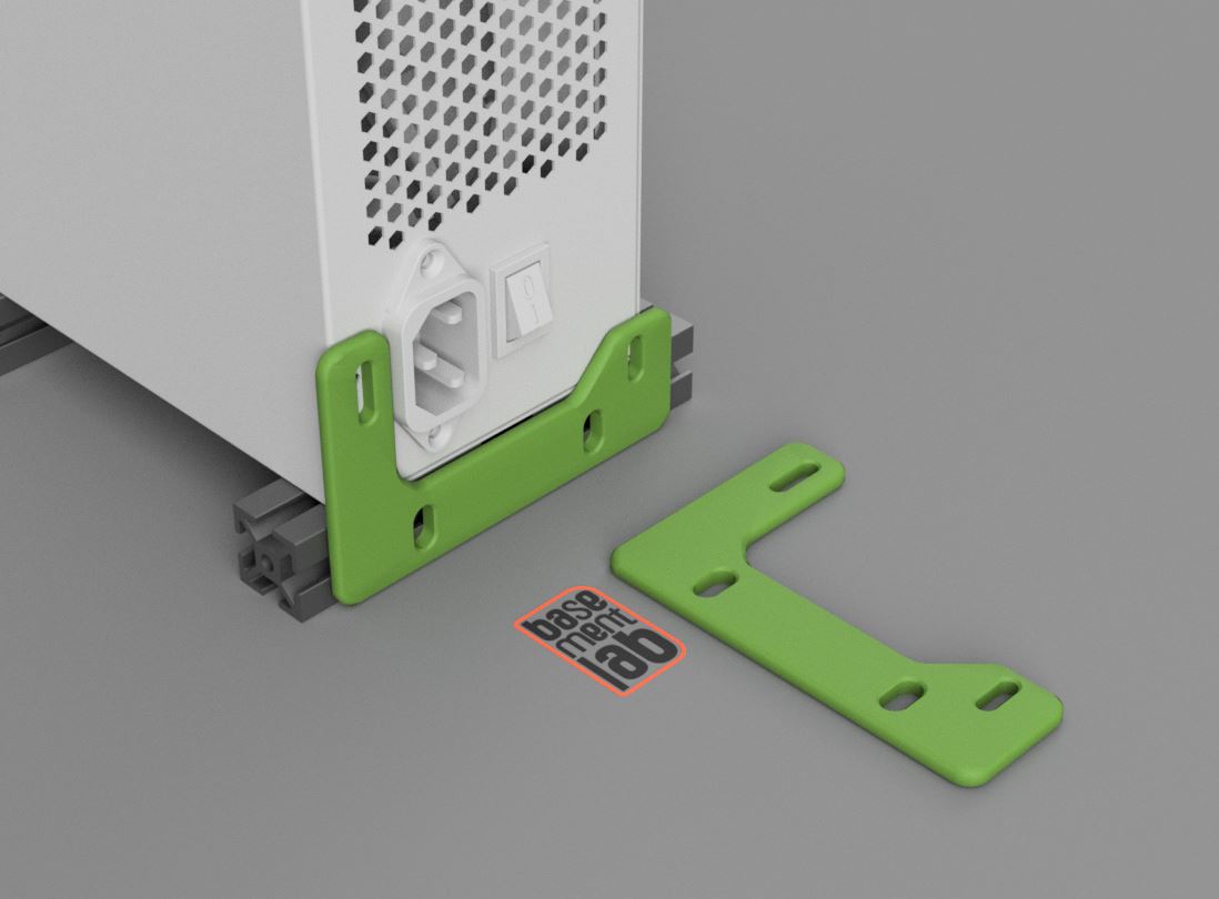 Universal PSU bracket for Alu 2020 Profile Mod. B - Staffa fissaggio alimentatore Pc per profili Alu 2020 Mod.B