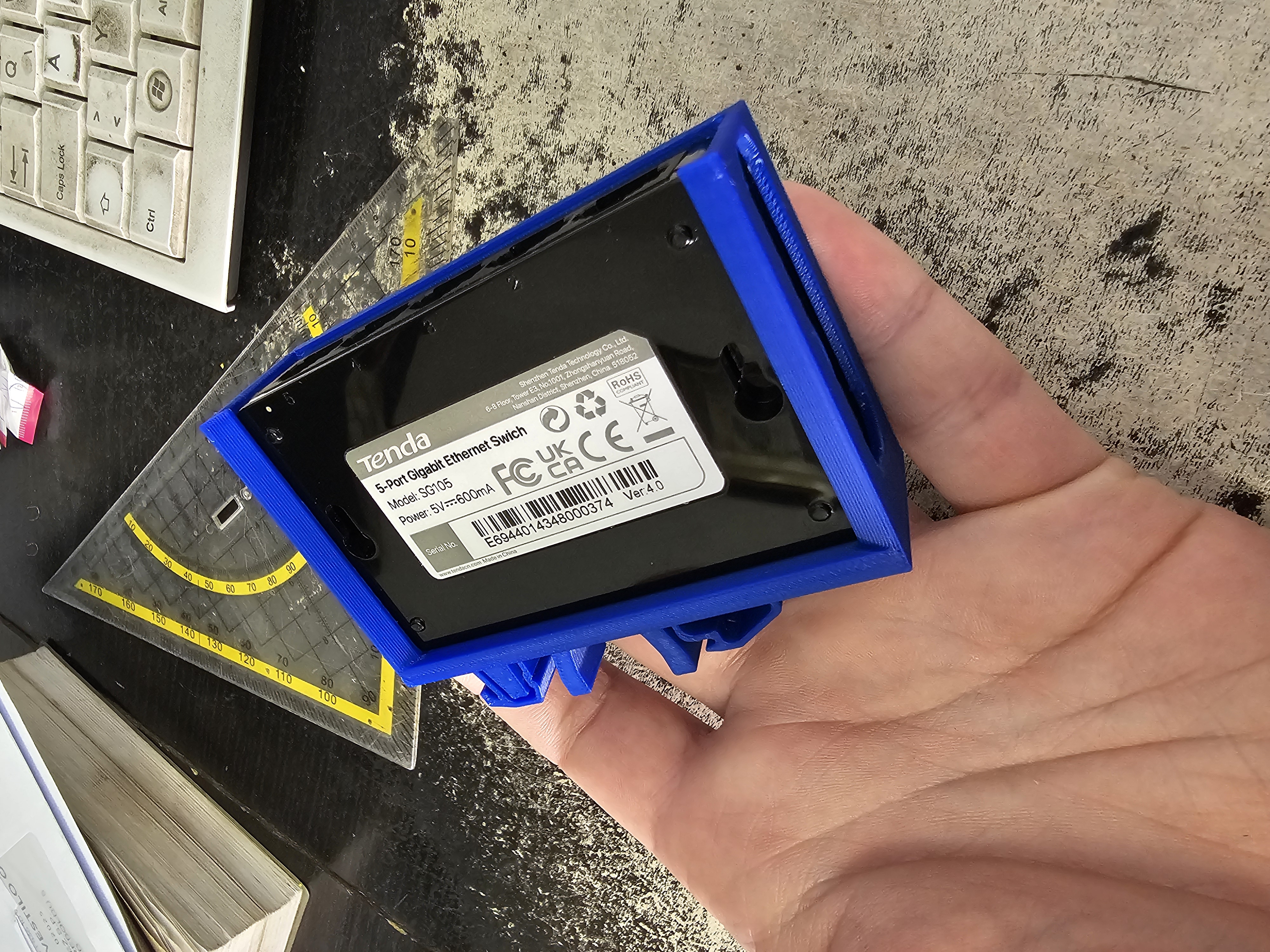 DIN Rail Mount for Tenda SG105 Network Switch
