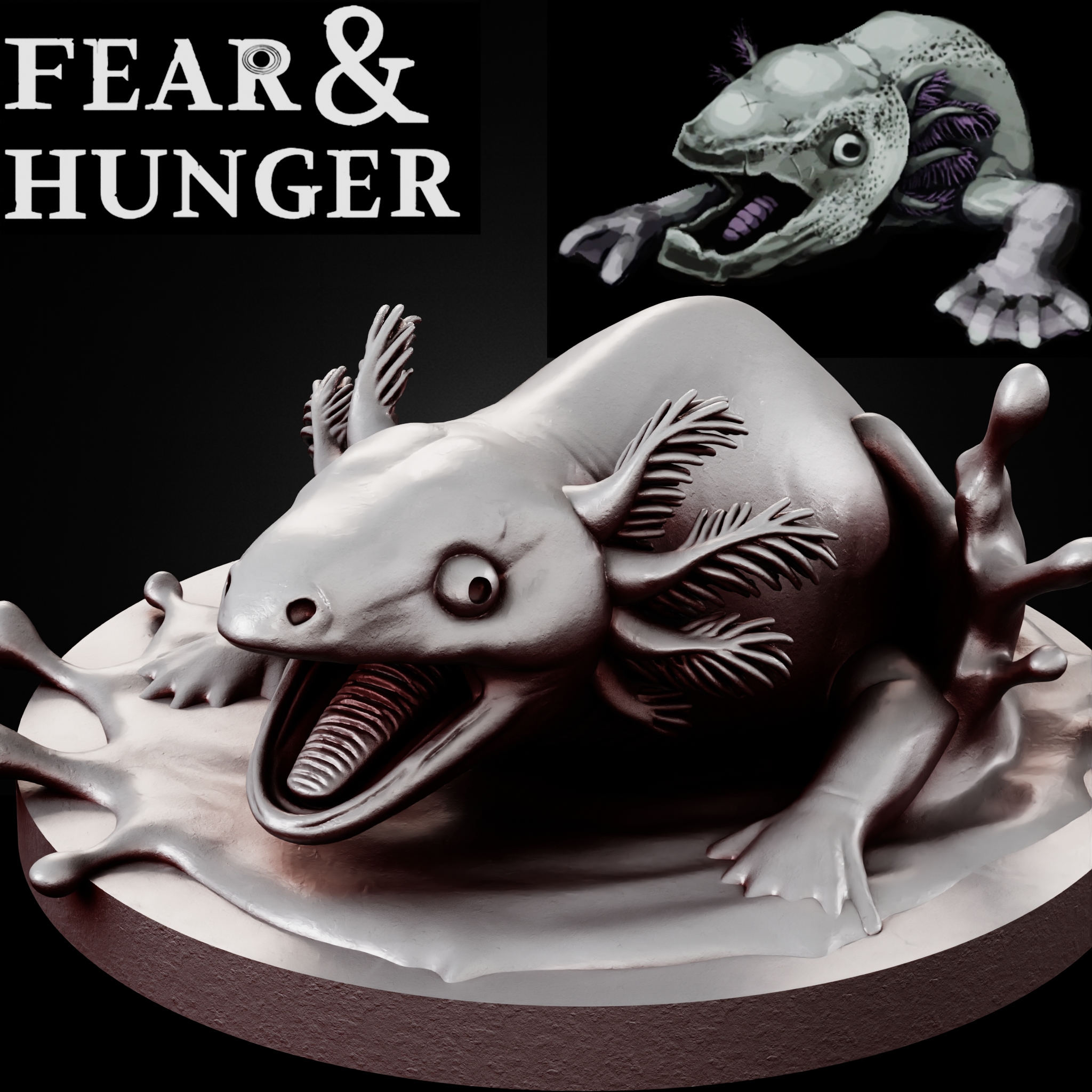 SALMONSNAKE Fear and Hunger tabletop D&D RPG miniature figurine – scale STL Fan Art