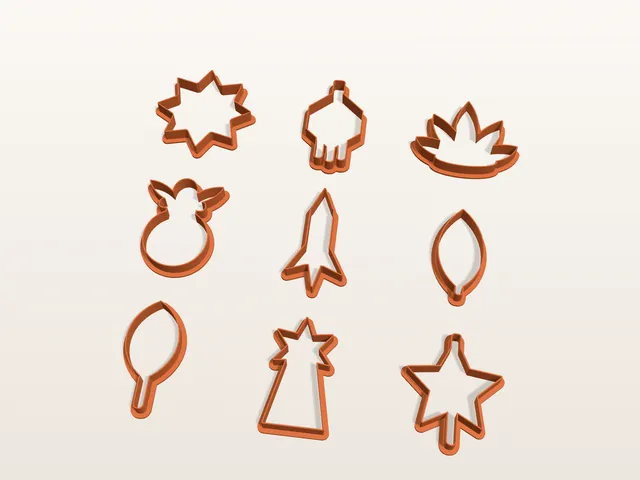 Diwali Cookie Cutters – 9 Pack: Rangoli, Lotus, Kandil, Kalash, Rocket
