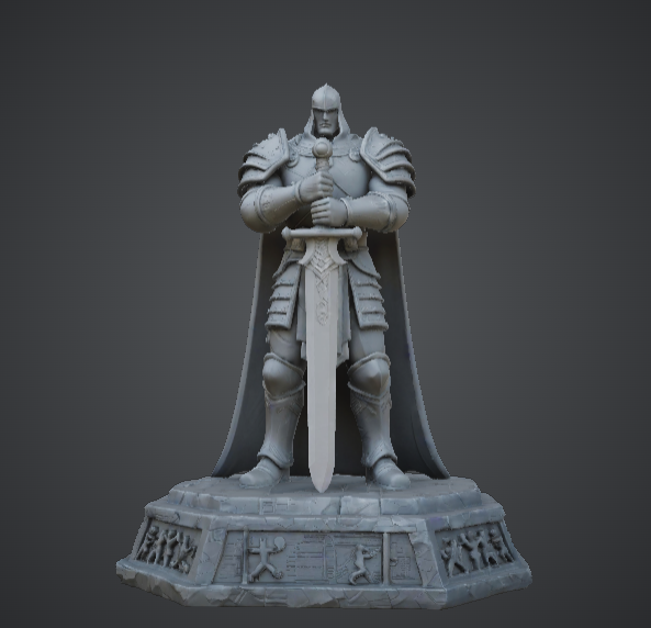 Armoured King Statue – Medieval Warrior Monarch Fantasy Monument