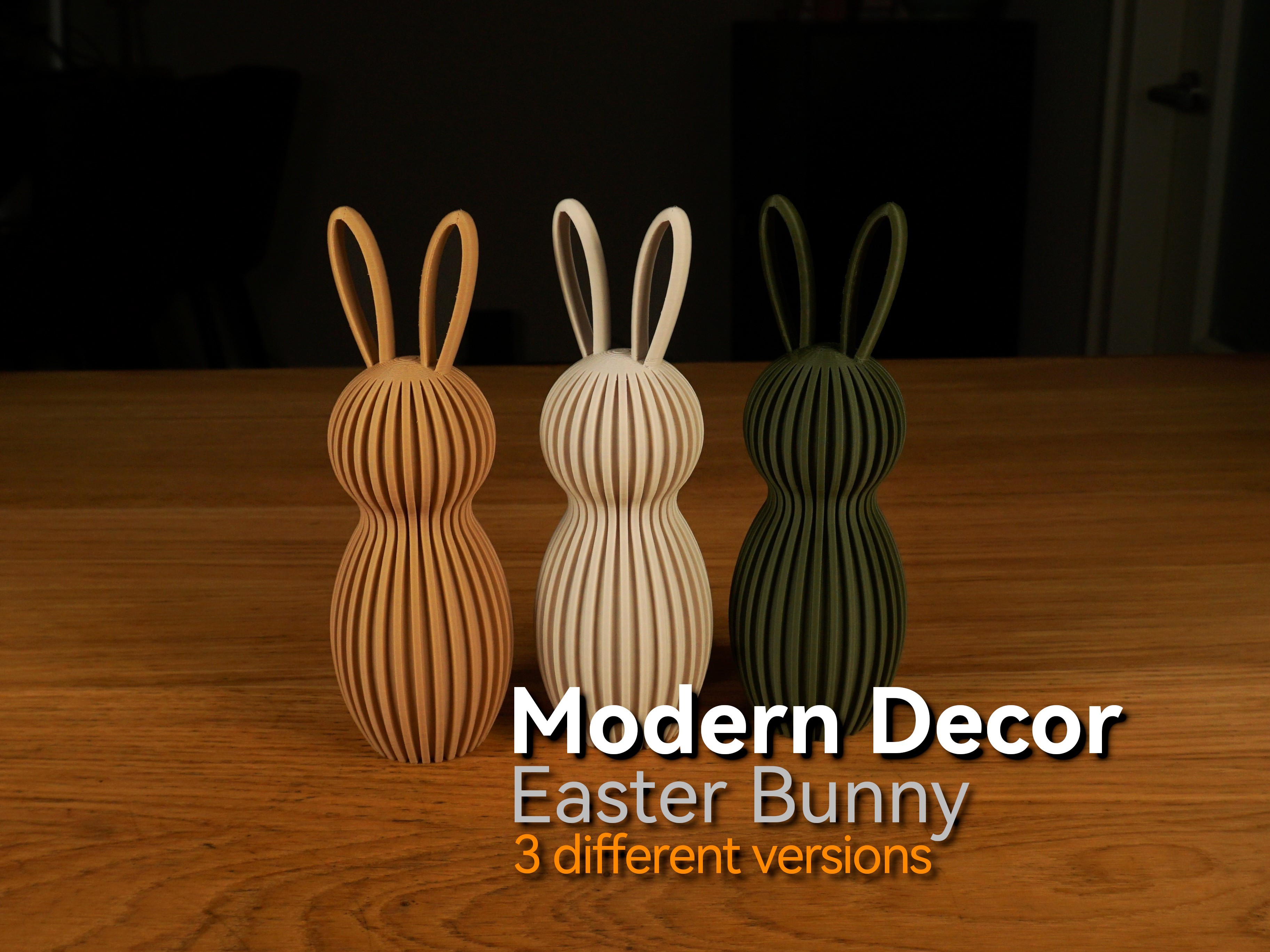 Modern Decor Easter Bunny - Ribbed  No Supports