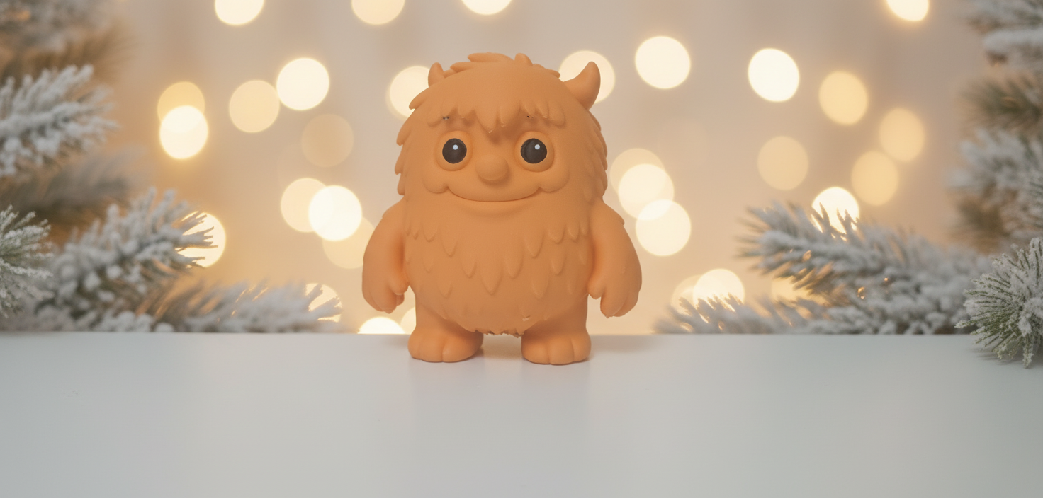 Simple Furry Monster Holiday Figurine