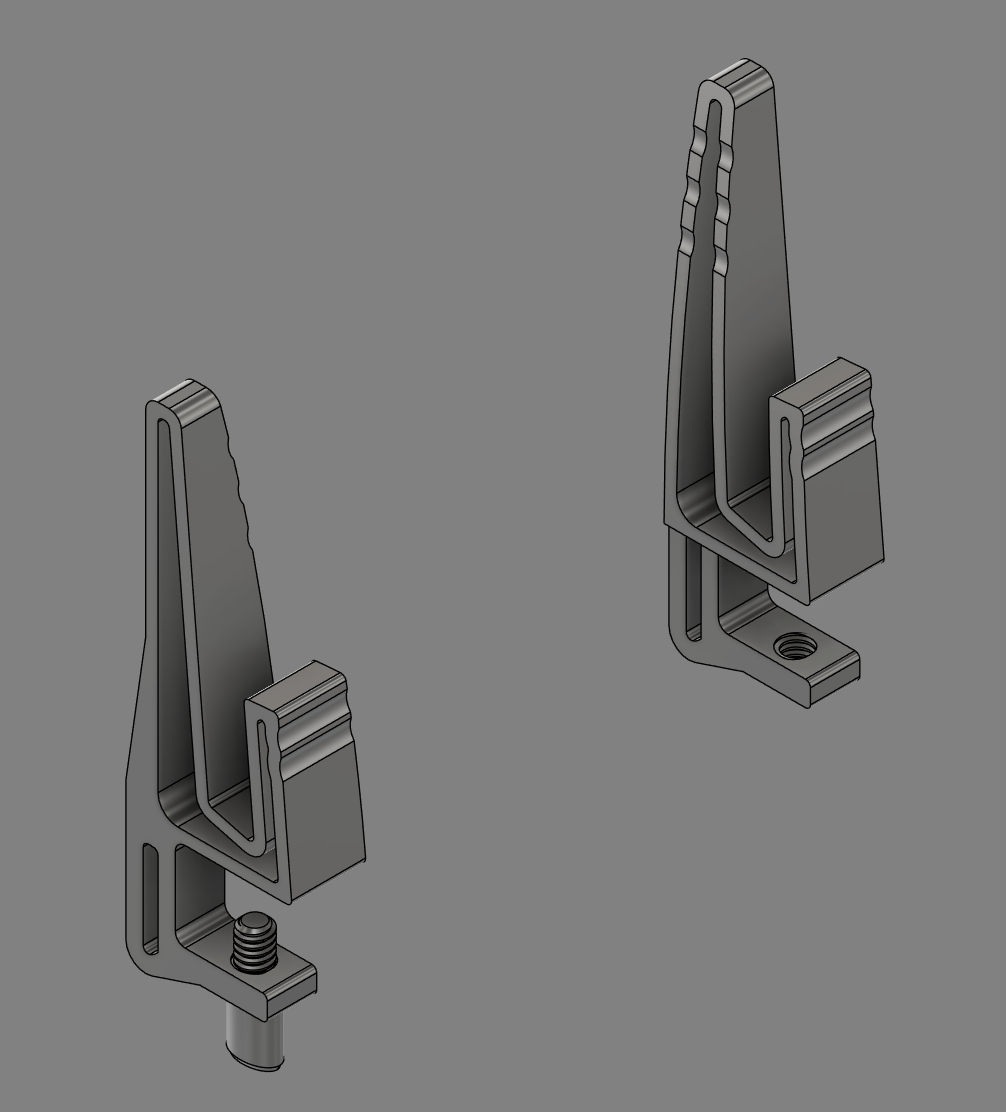 Vertical laptop holder with table clamps (all parts FDM printed)