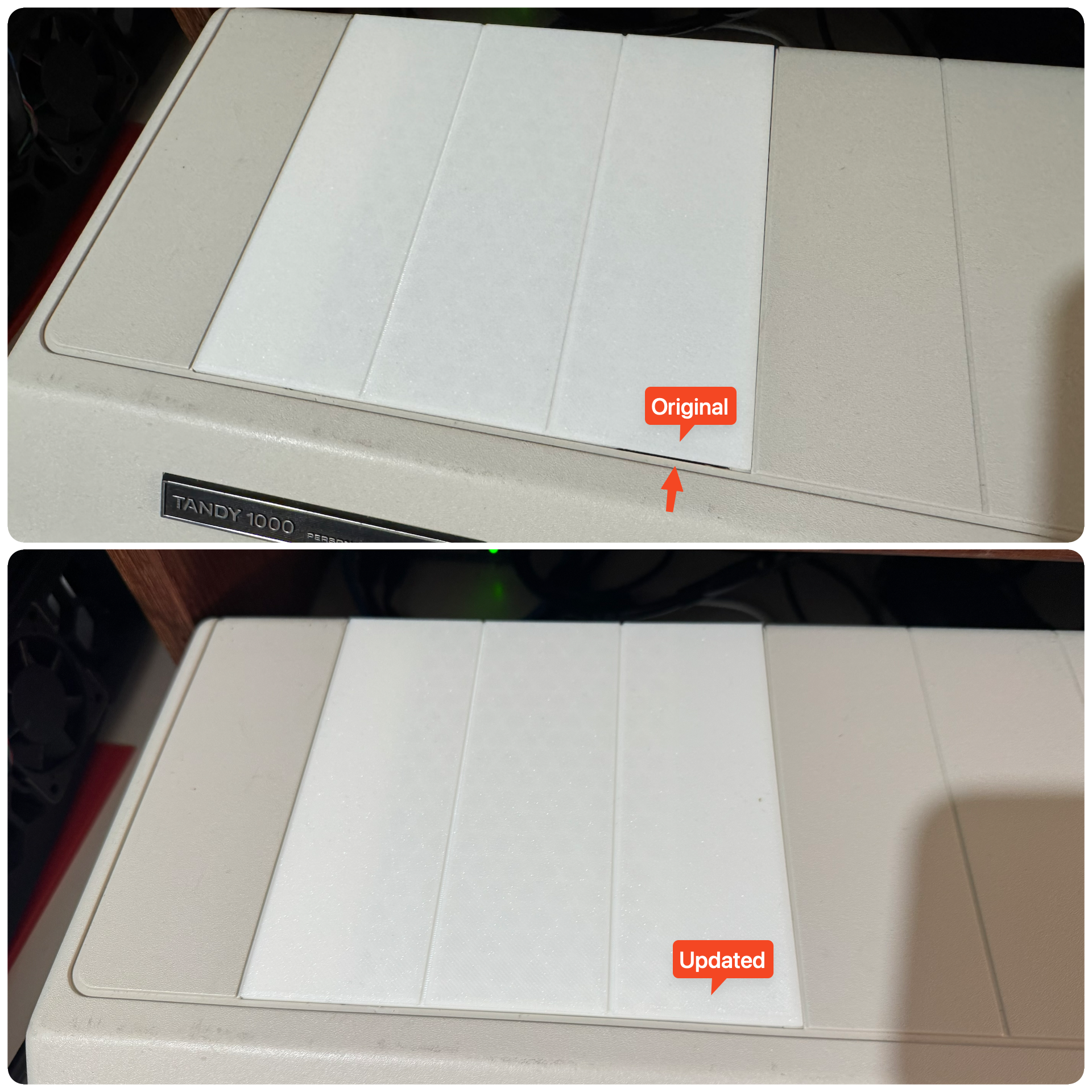Tandy 1000 HX Expansion Bay Top Cover (Remix)