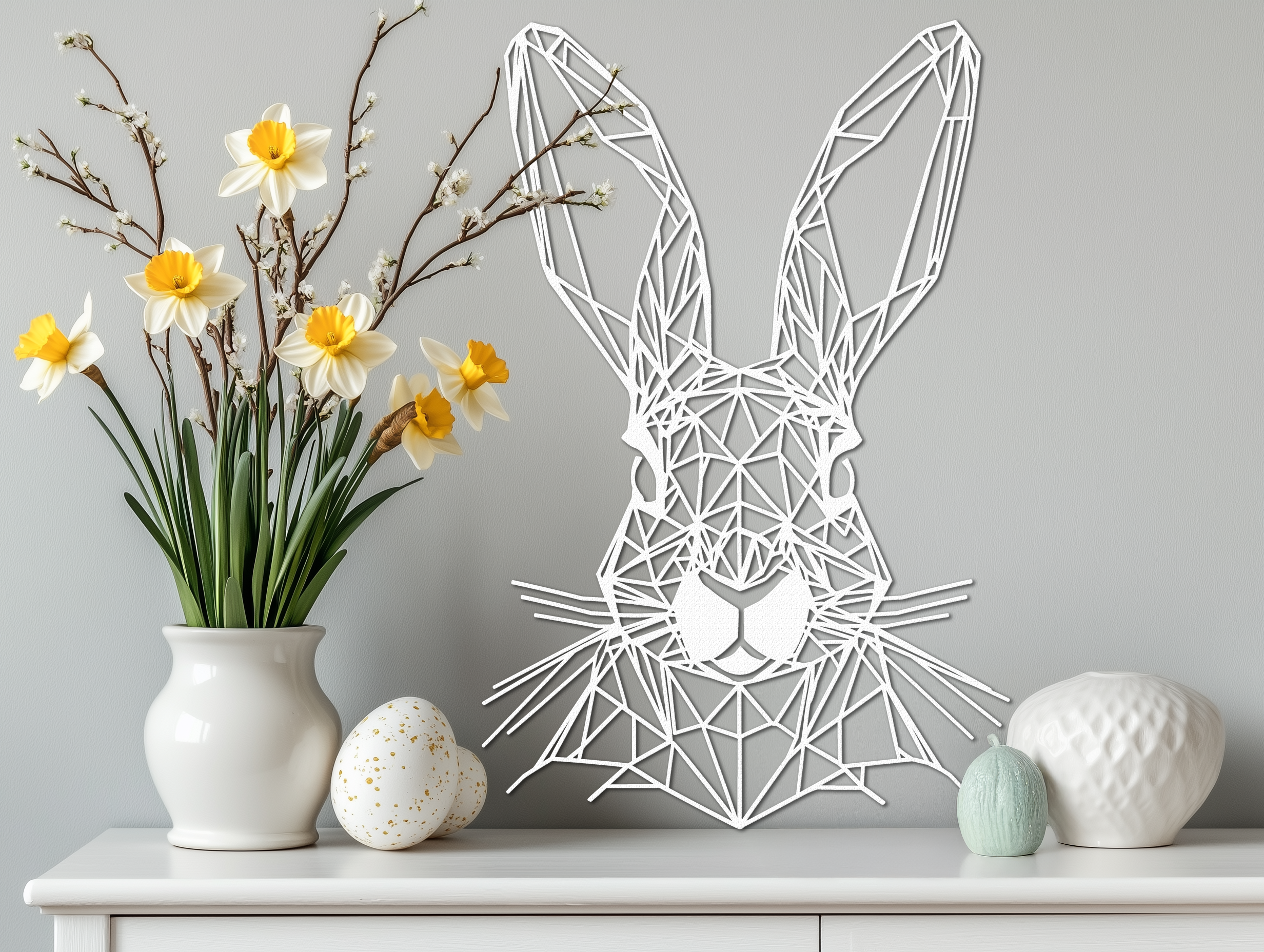 Geometric Easter Bunny Wall Decor