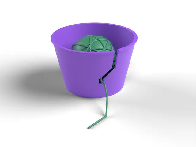 Yarn Bowl - Keeps Your Ball of Yarn from Rolling Away, J Slot and Strand Hole, No Supports (OpenSCAD)