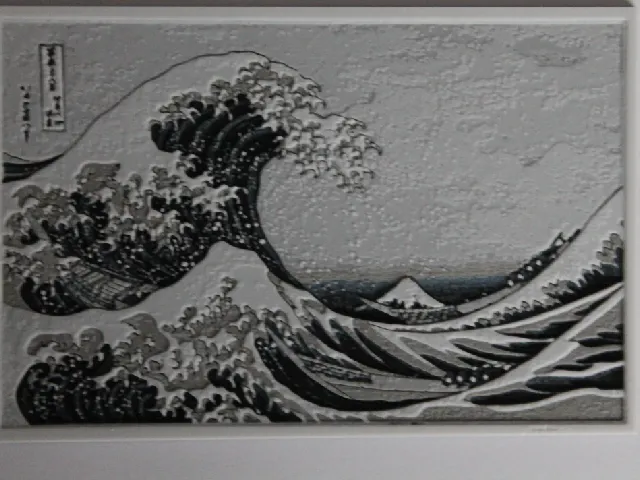 Hueforge Black and white: The Great Wave off Kanagawa