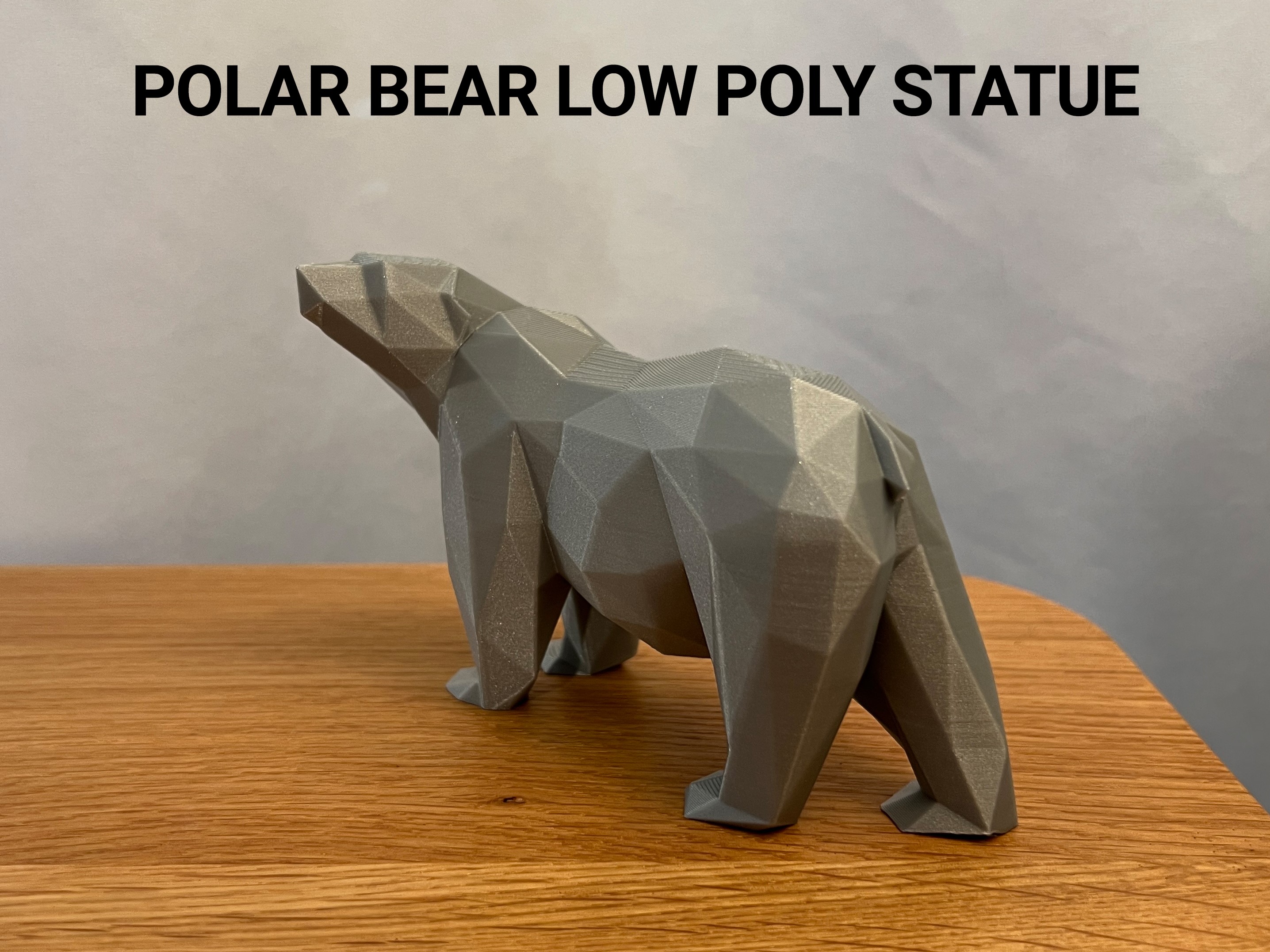 Polar Bear Low Poly Statue