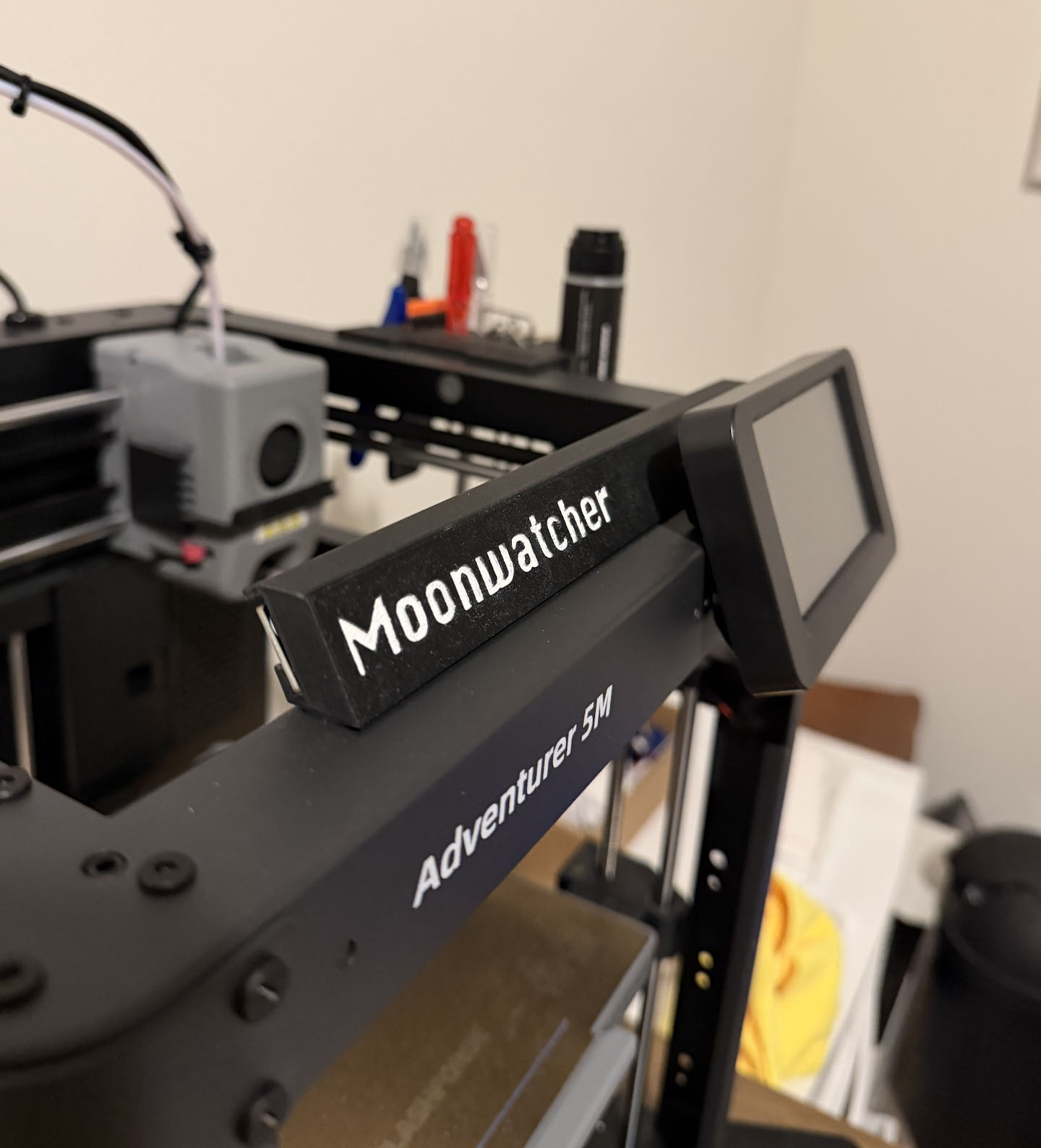Flash forge Ad5X/5m led light holder text added modification.