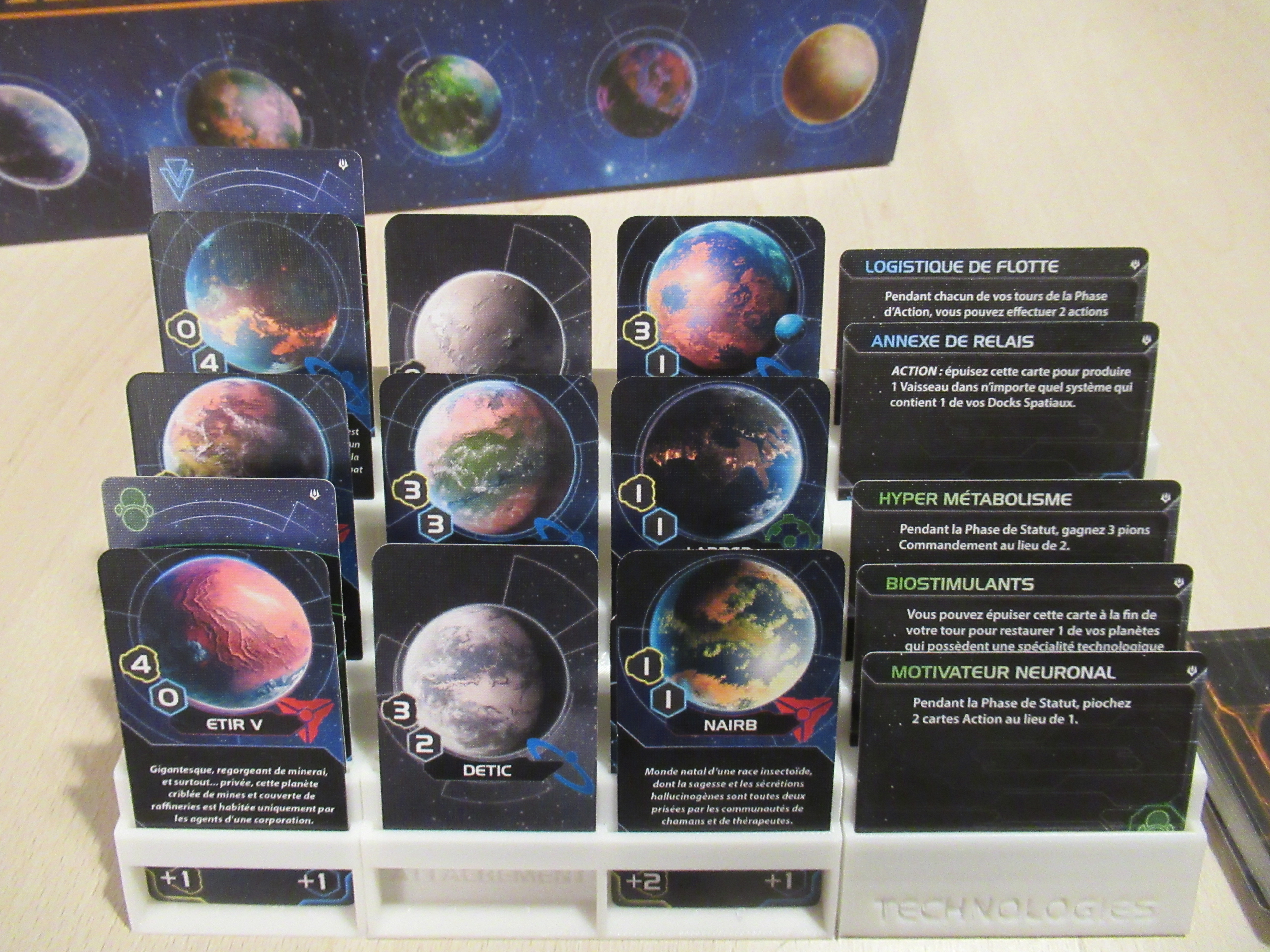 Twilight Imperium - Modular card stand - technology and planet