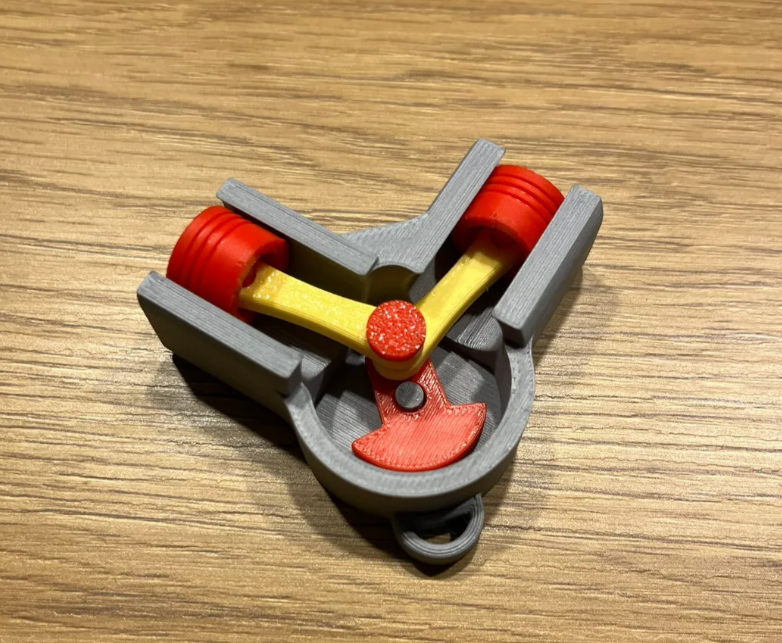 V2 90deg Engine Fidget Keychain
