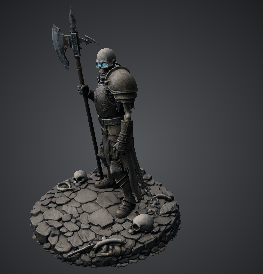 Bloodbound Realms – Undead – Halberd Skeleton Vanguard (Dark Fantasy 3D Printable Miniature STL)