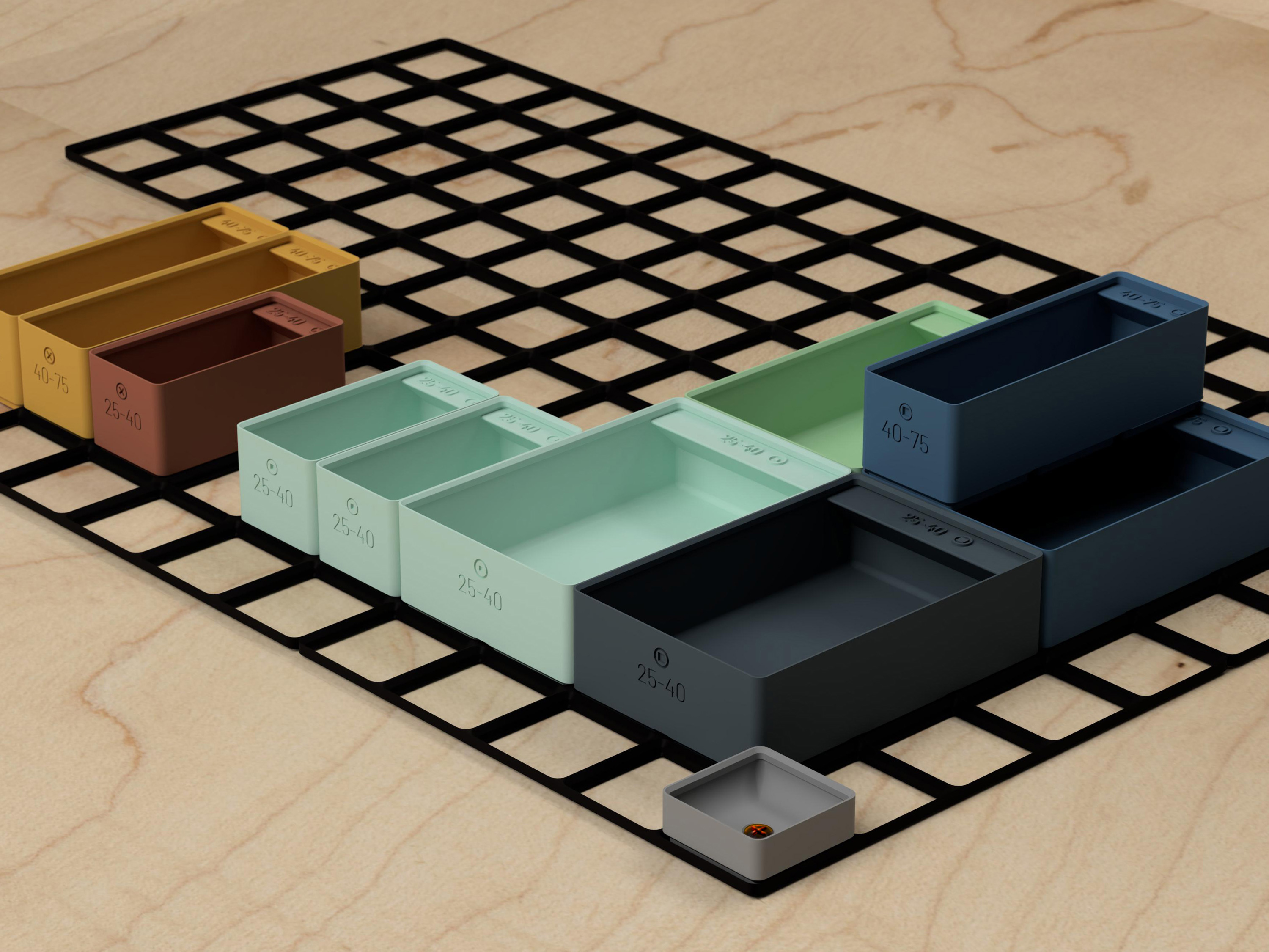 Gridfinity Base Plates Pack 1x1 to 10x10 – Standard 42mm Modular System