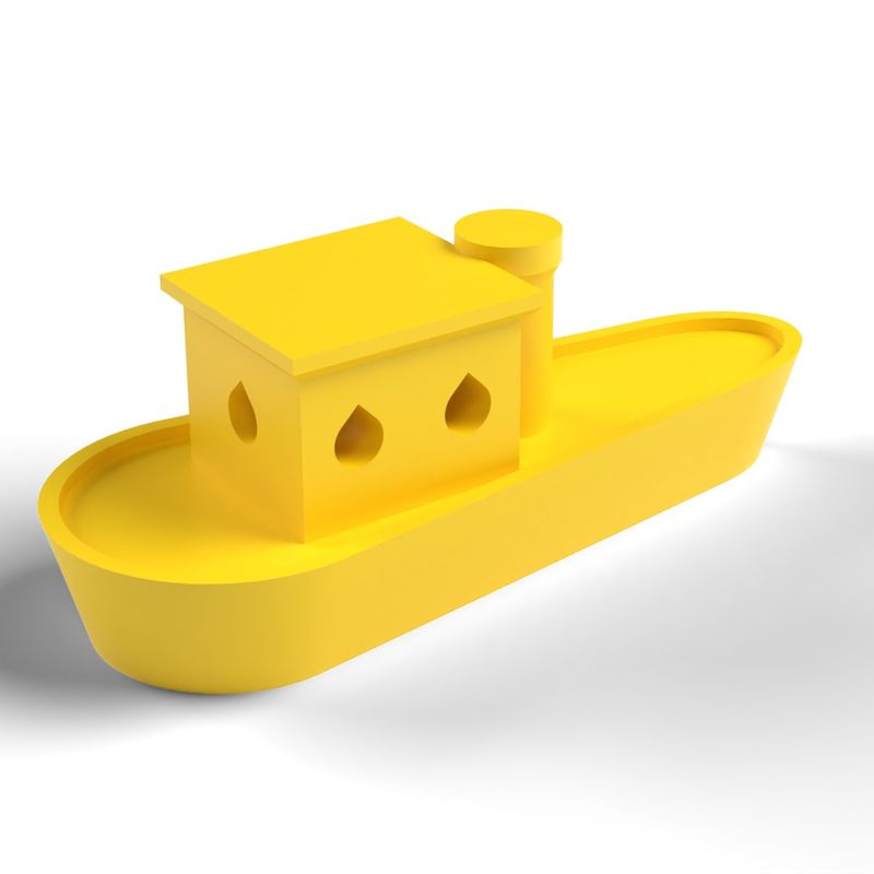Bath Toy Boat - Chunky Floating Tug with Cabin and Funnel, Prints in ...