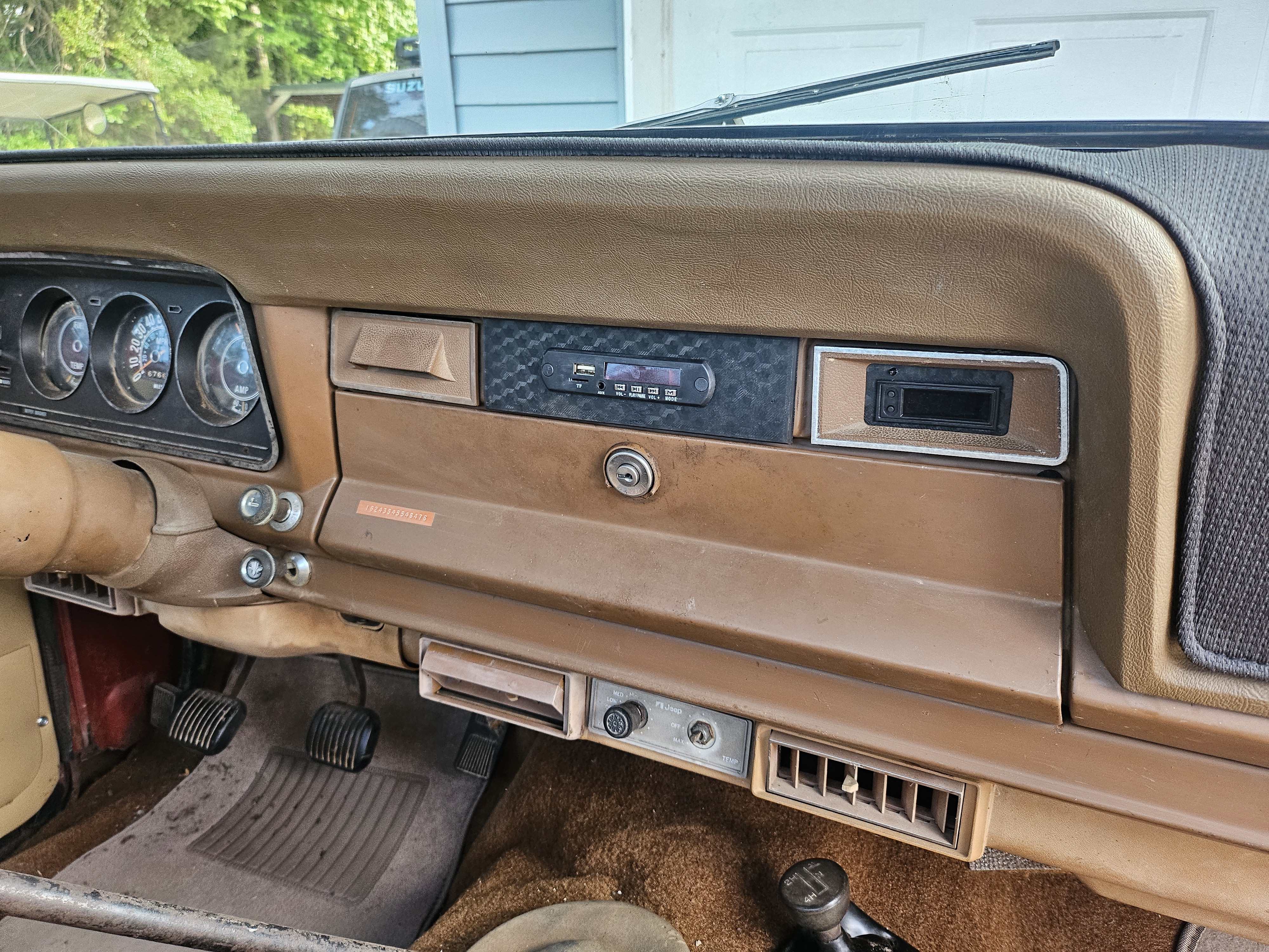 jeep j10 center dash radio poverty cover
