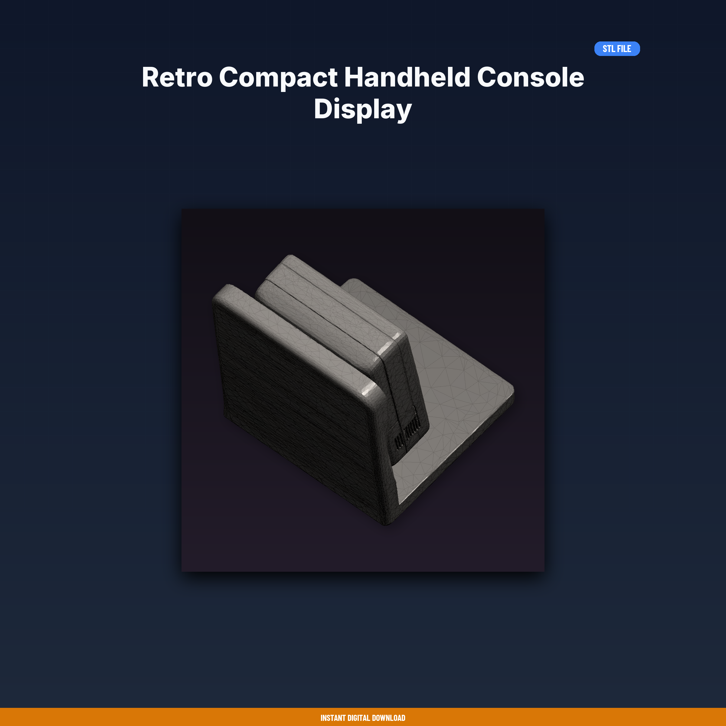 Retro Compact Handheld Console Display Stand - 3D Printable STL File