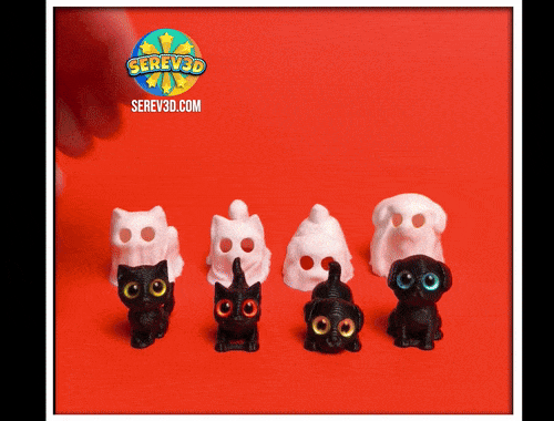 Mini Cat in Ghost Costume - Serev3d