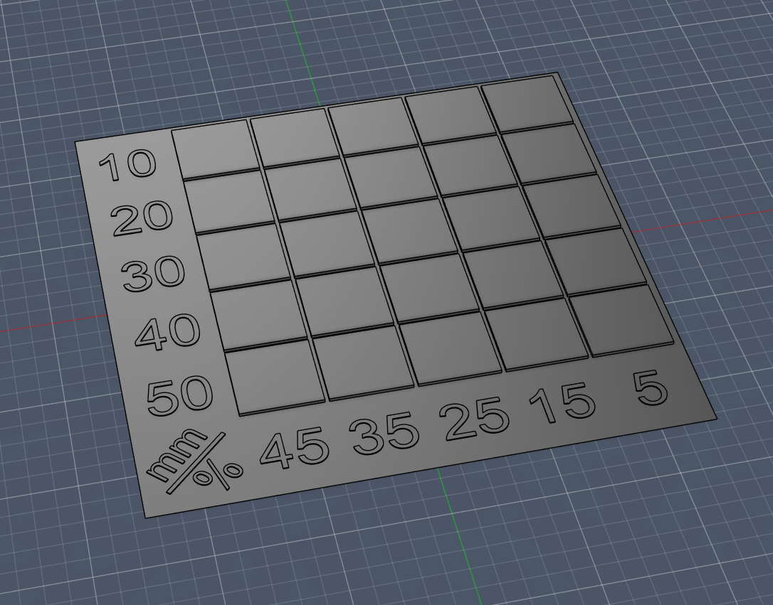 Ironing test plate Multiple layer heights + settings