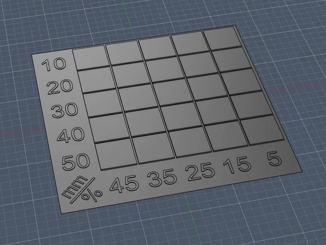 Ironing test plate Multiple layer heights + settings
