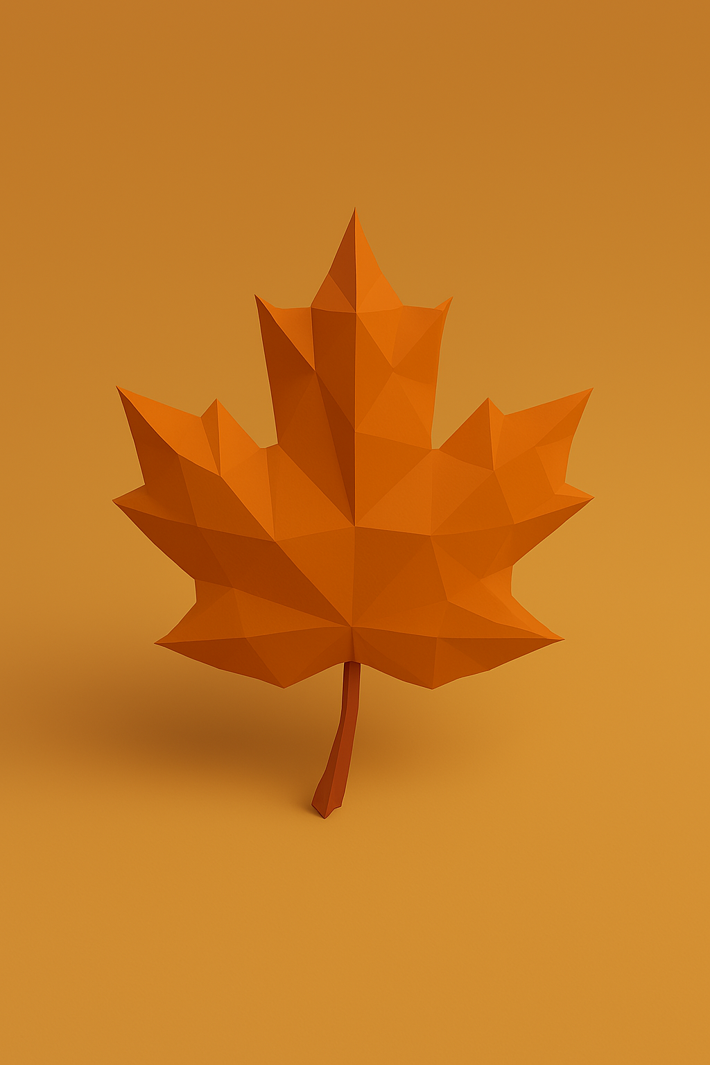 Low Poly Thanksgiving Autumn Leaf 3D Model