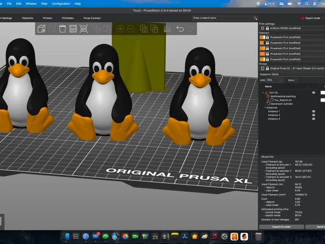 Linux Tux #1 painted models with customizable sign