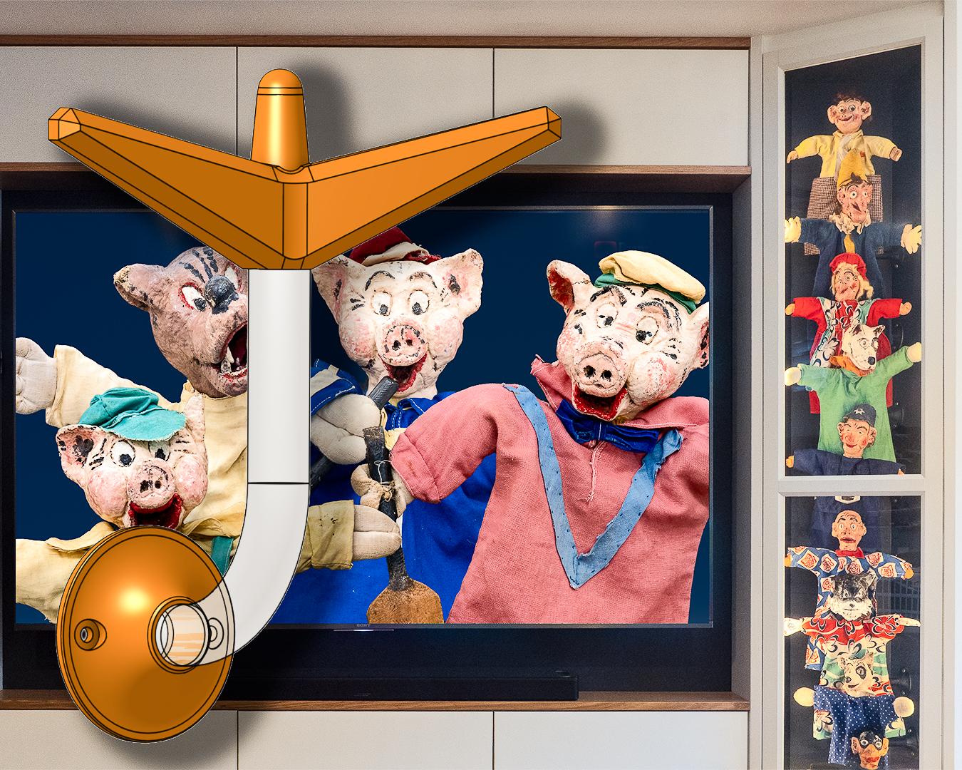 GLOVE PUPPET DISPLAY - SHELF OR WALL MOUNT
