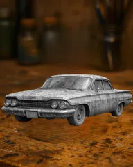 Vintage American Sedan – Weathered Classic Car