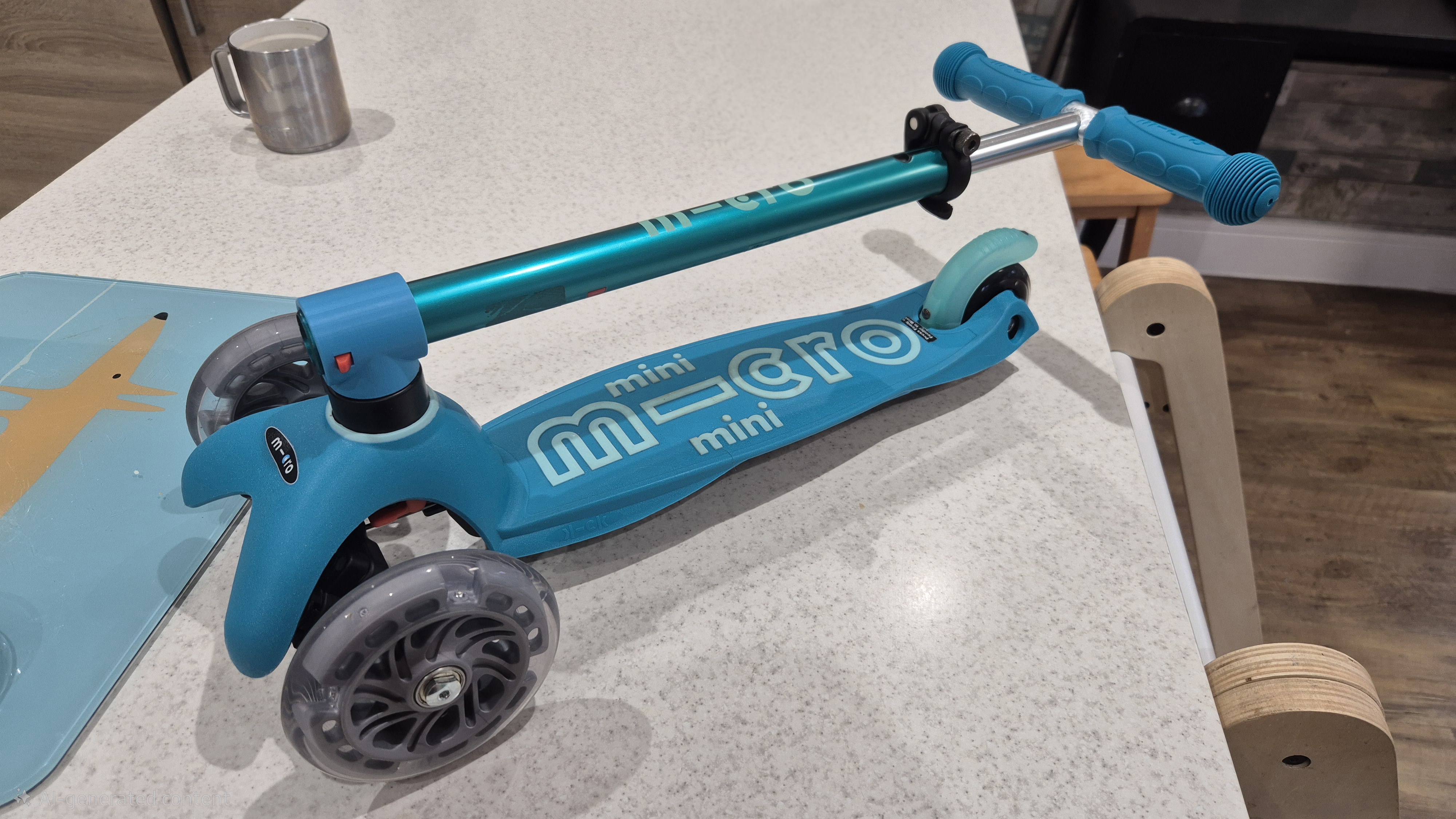 Mini micro scooter lay flat carry handle 3D model