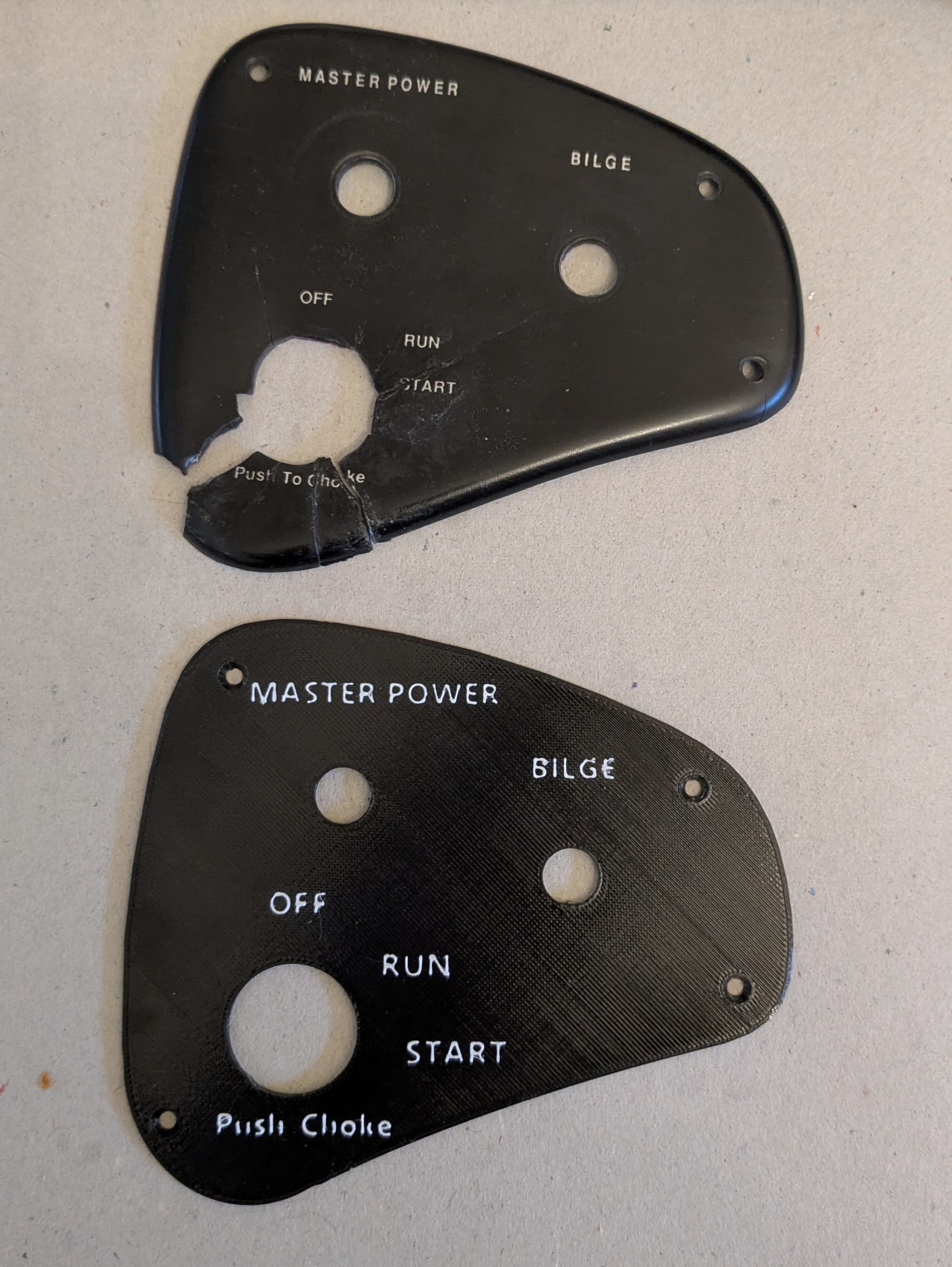 Nitro Boat dash escutcheon (master power panel) replacement part