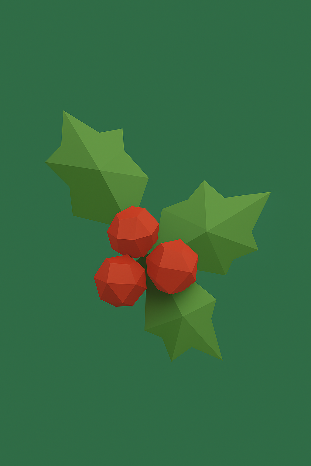 Low Poly Holly Leaf 3D Model