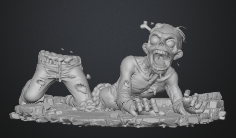 Undead Duo Pack: Croucher & Split Crawler on Concrete Rubble