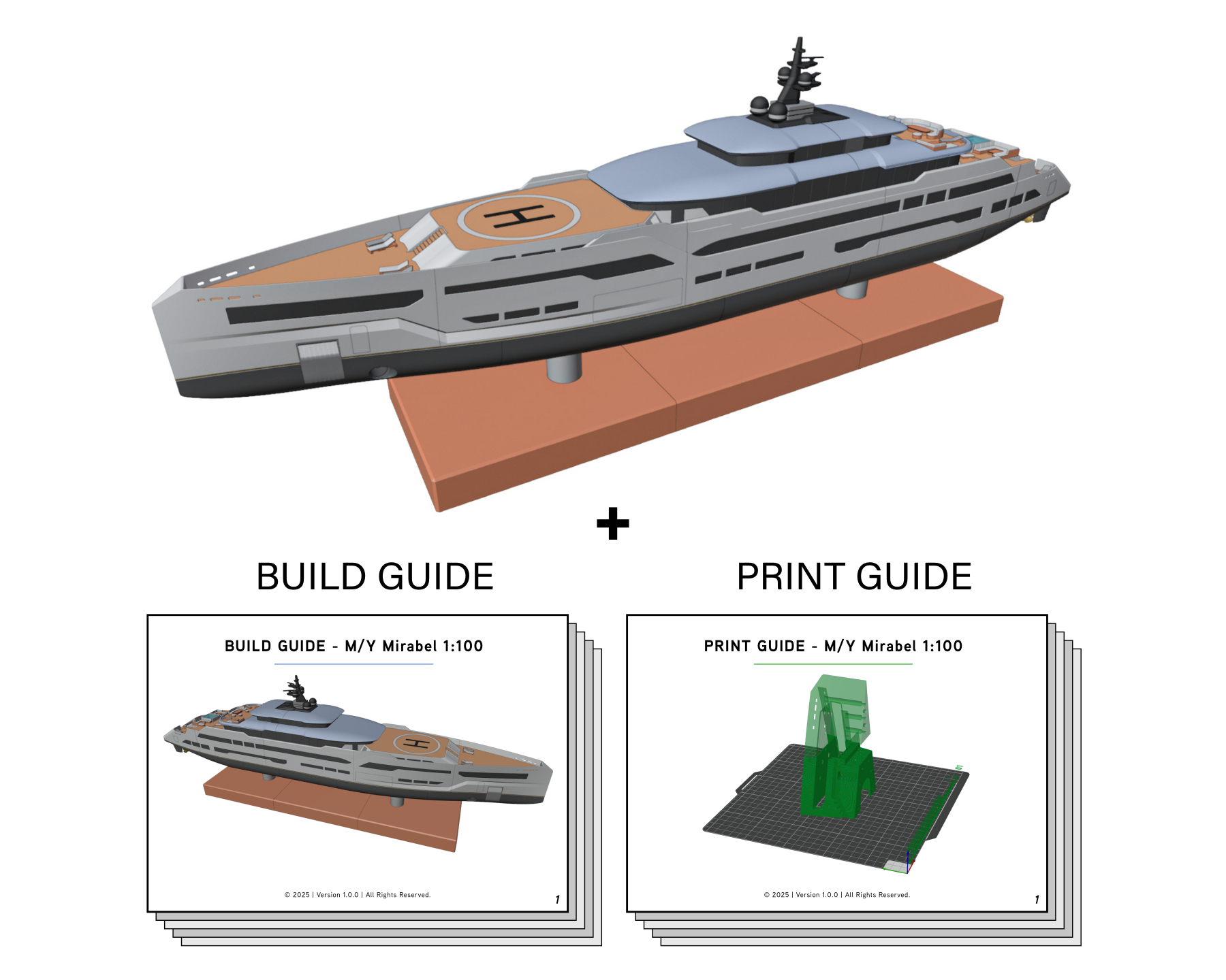 3D Printable Yacht Model with Build Guide