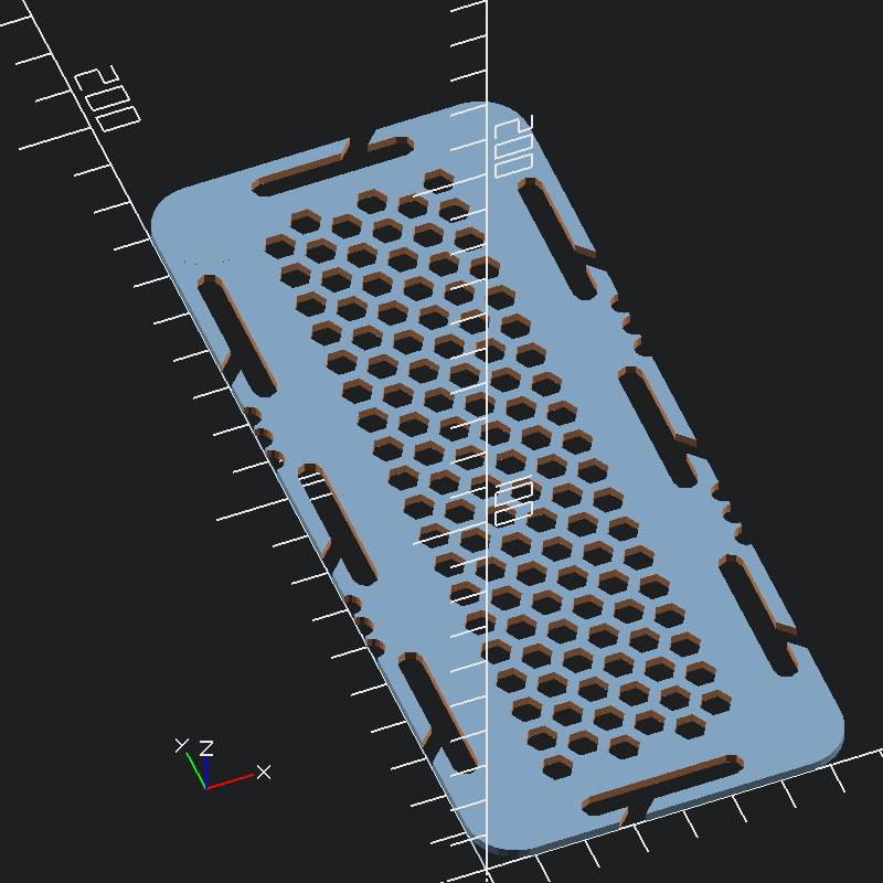 Fully configurable molle plate with hexagonal grid