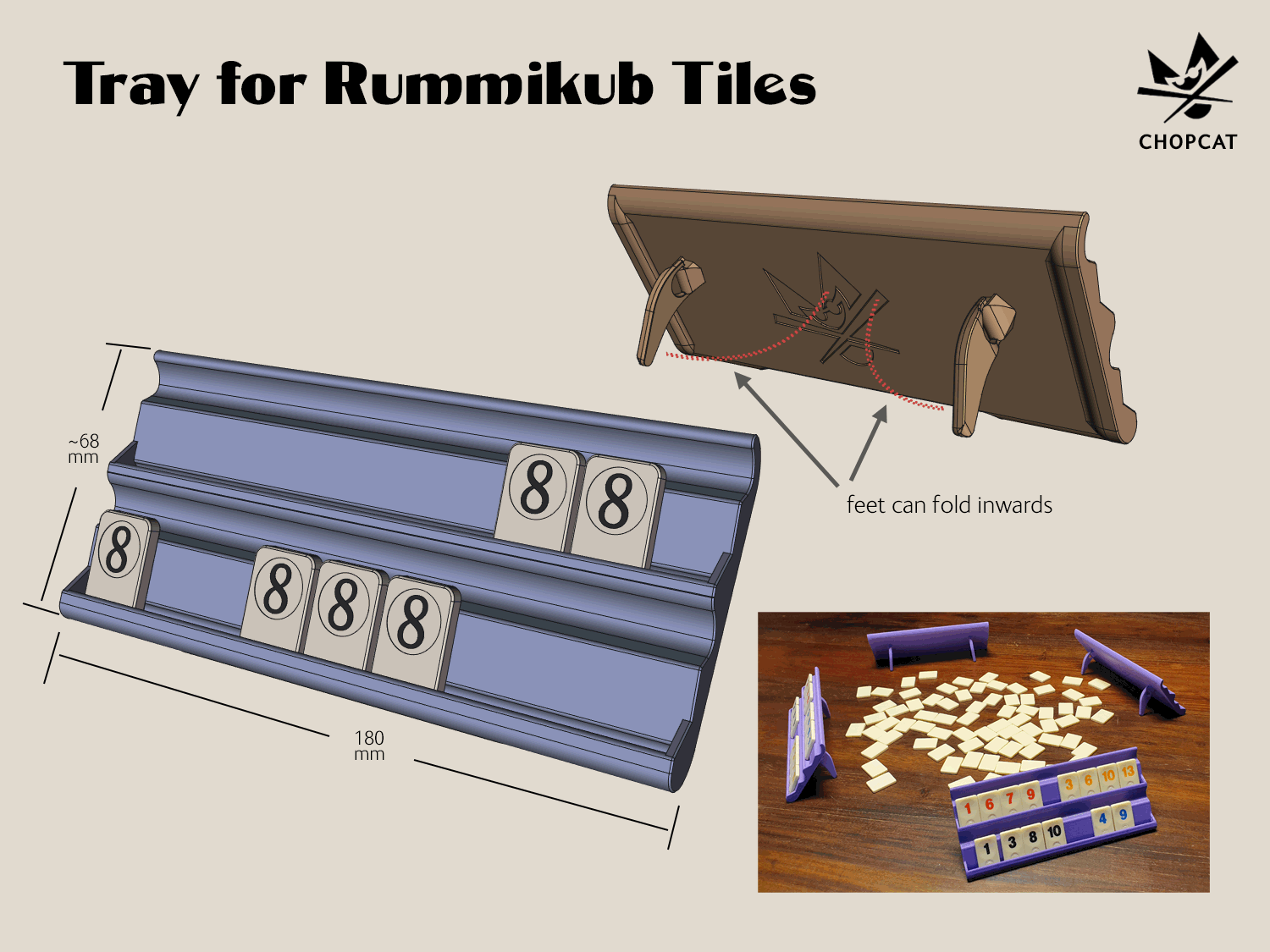 Tray for Rummikub Tiles