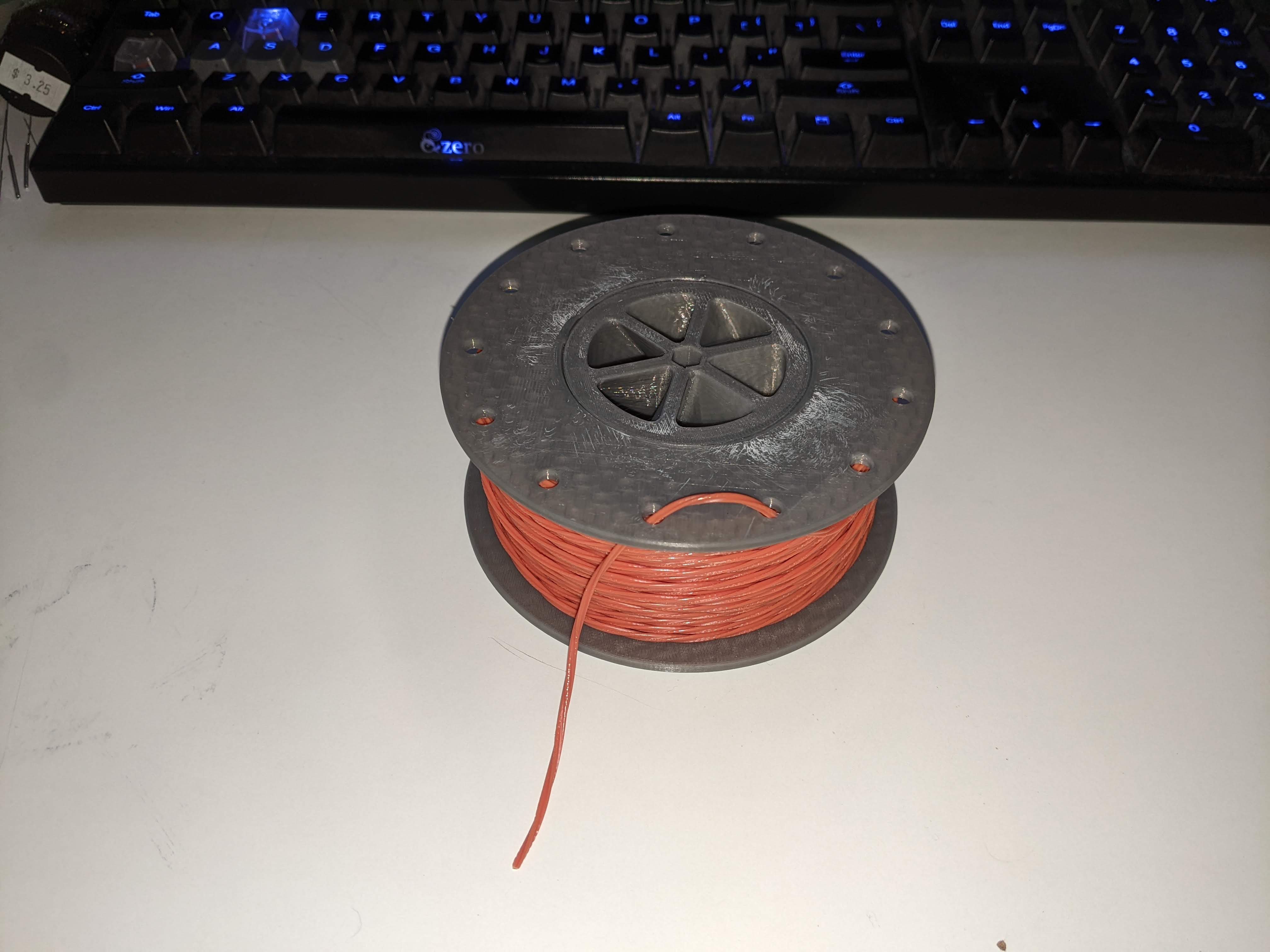 Generic two part (no supports needed) spool - originally for weed wacker line