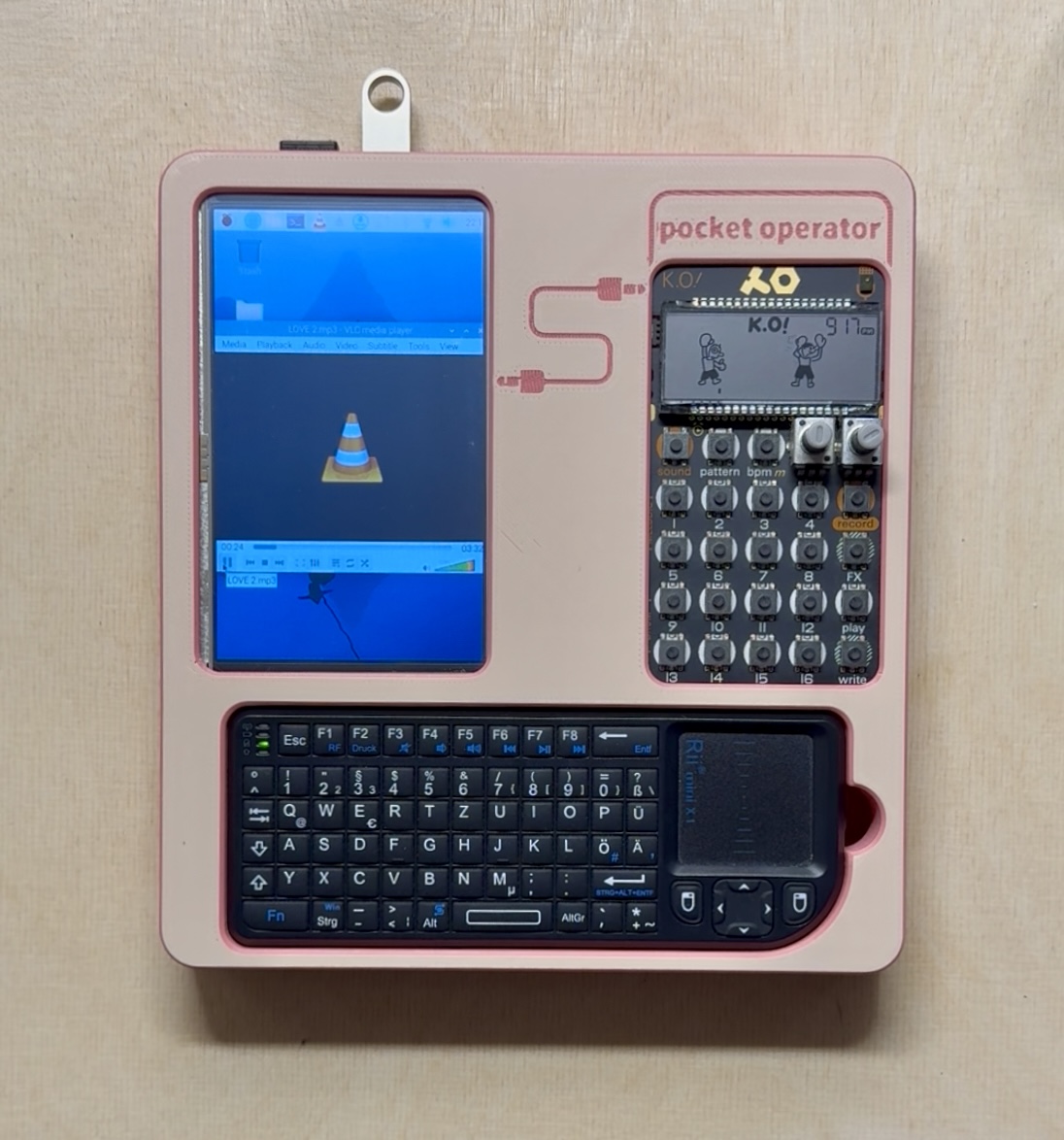 Pocket Operator PO-33 K.O! + Raspberry Pi Case for easy sampling on-the-go