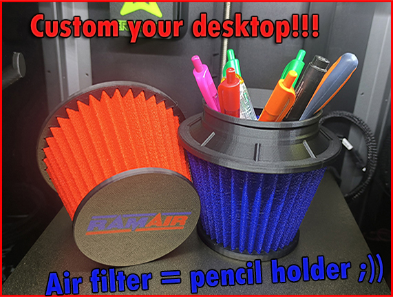 Custom your desktop!!! Air filter = pencil holder ;))