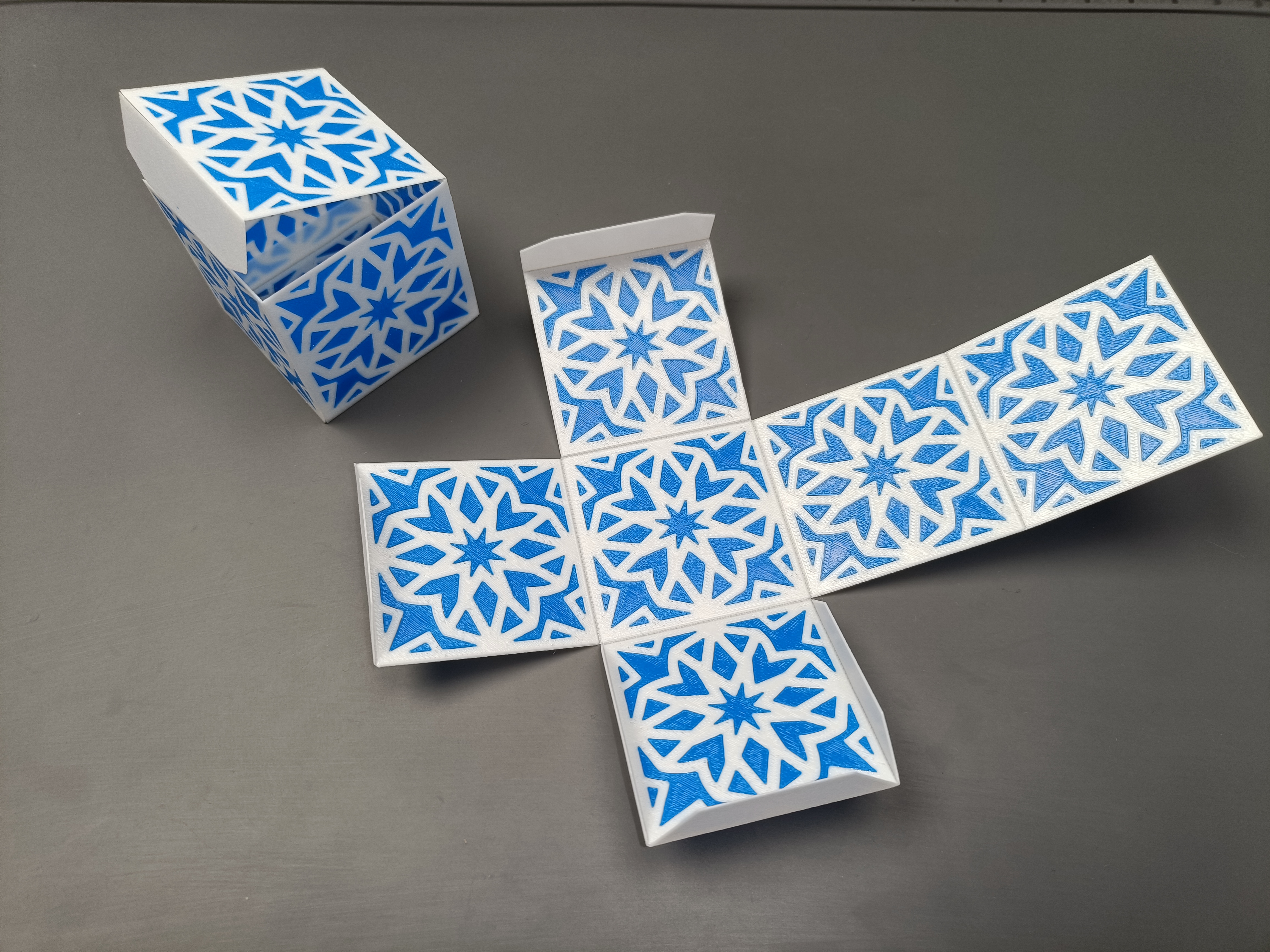 Print Flat Origami Mosaic Gift Box – 50mm Cube