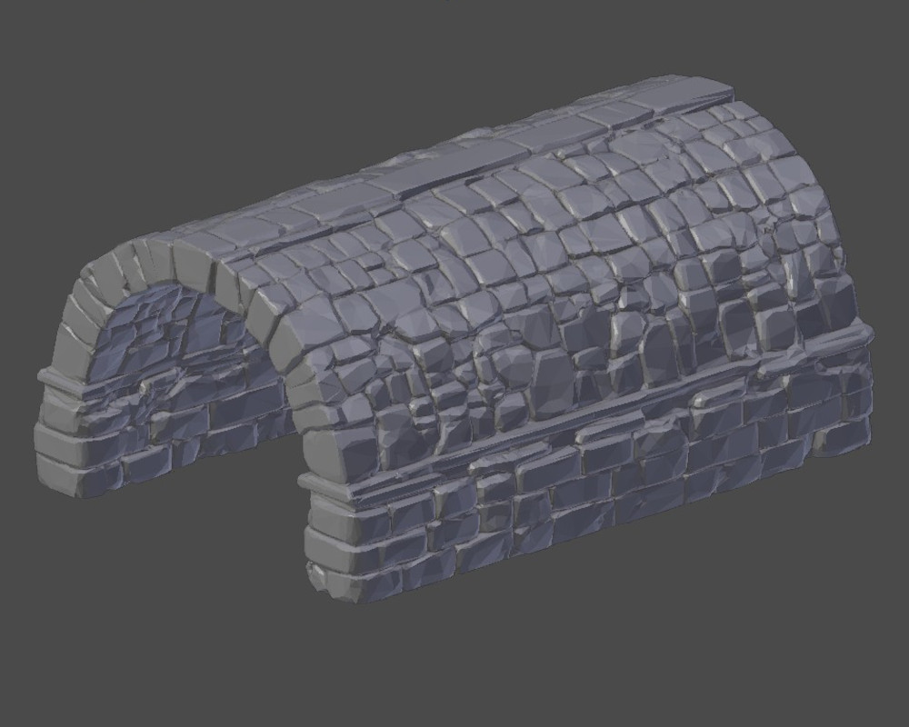 Railway Rough Stone Tunnel Long