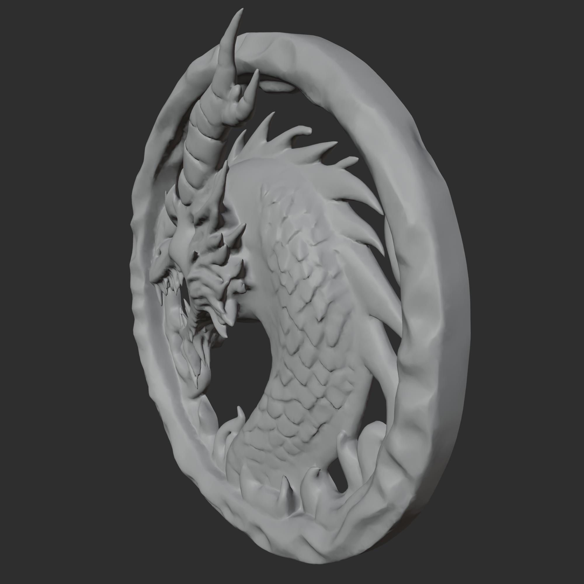 Miniatura 5 do modelo 3D Dragon Head in a Ring