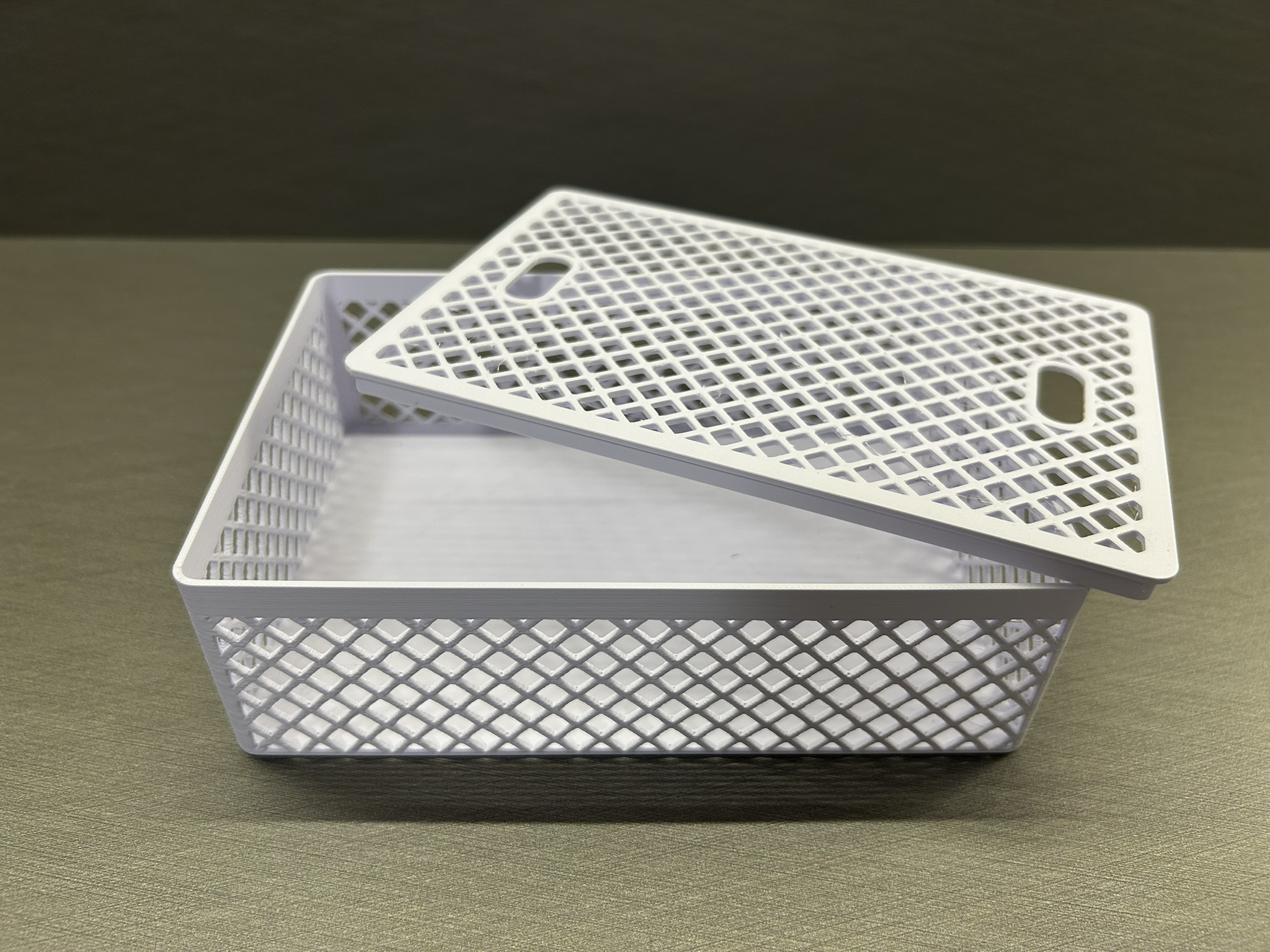 Openwork storage basket