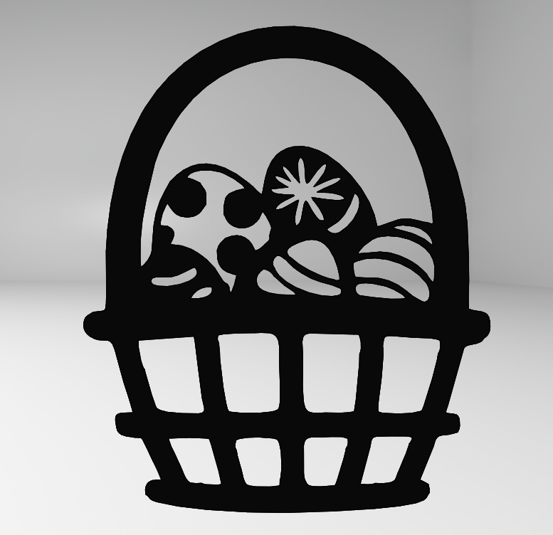 Easter Basket with Eggs - Line Art — miniatura 3