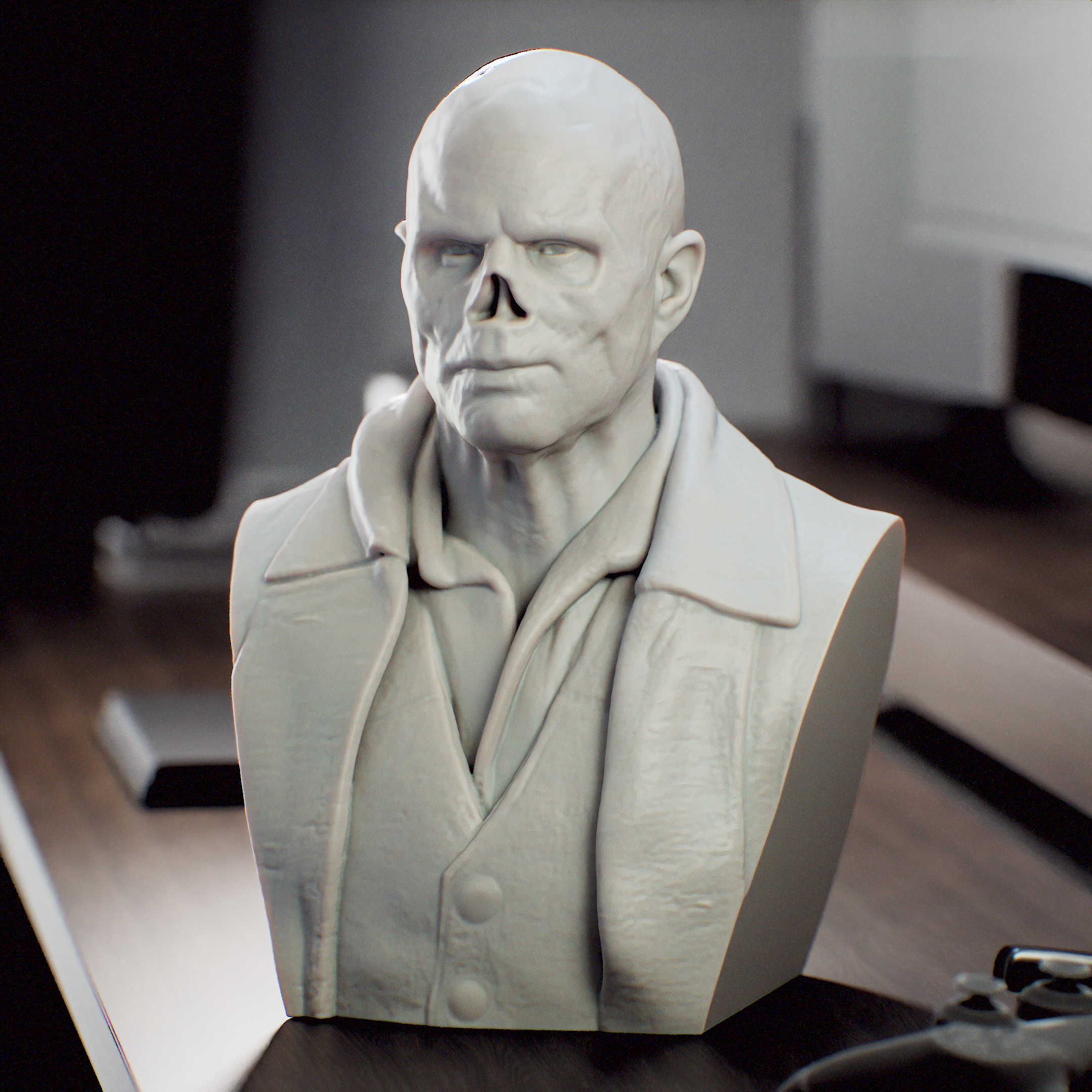 Ghoul Cooper Howard Bust Fan Art - Busto de Ghoul Cooper - Fallout