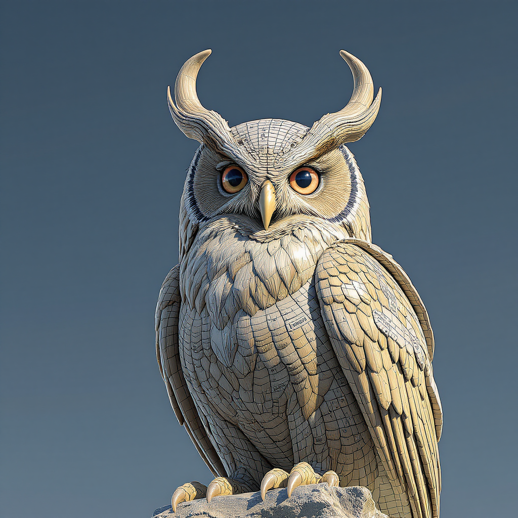 horned owl statue