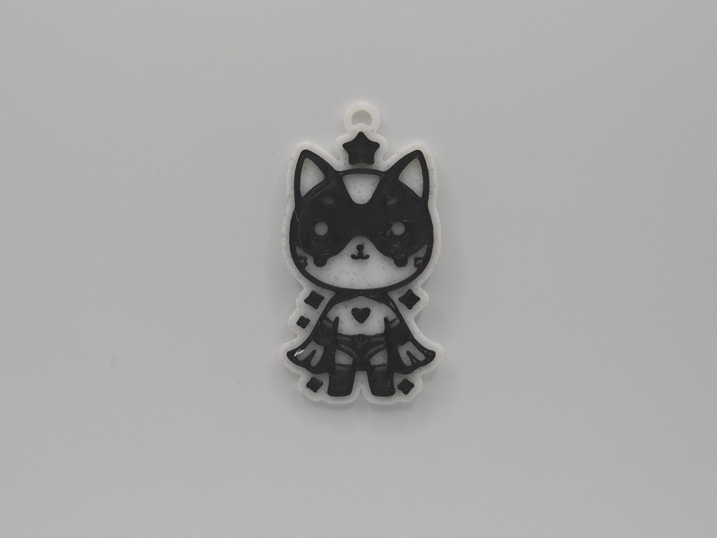 Cute Superhero Cat Keychain