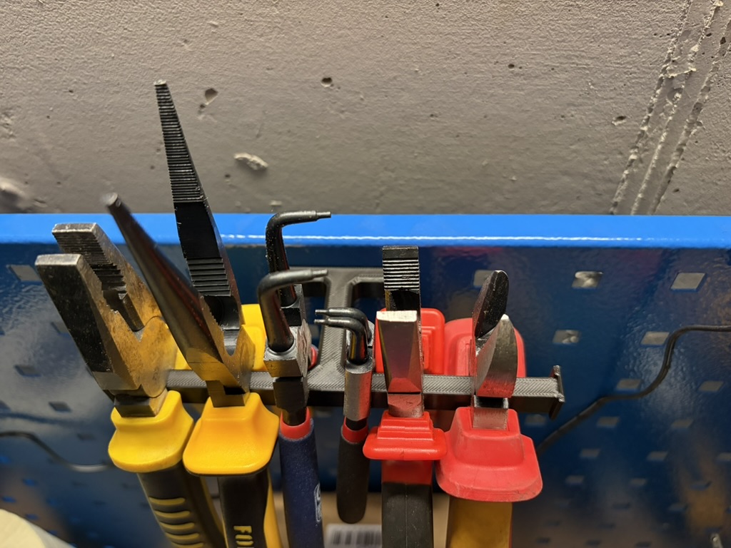 Pegboard pliers rack