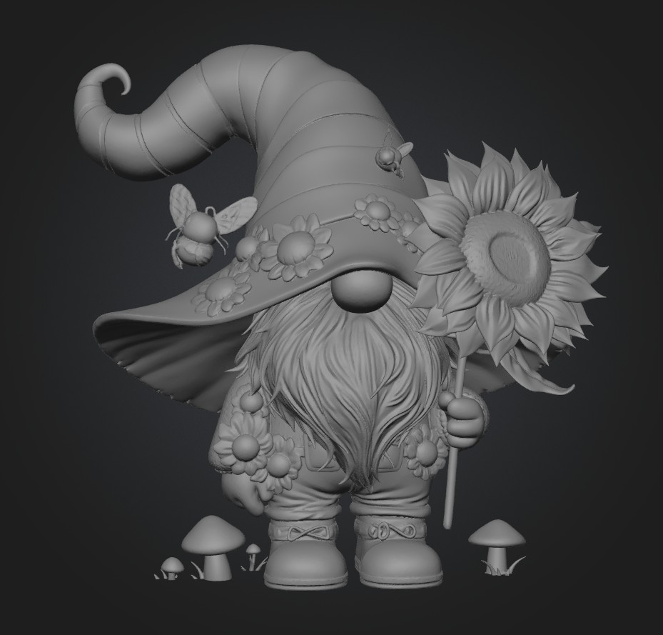 Sunflower Hat Gnome 3D model