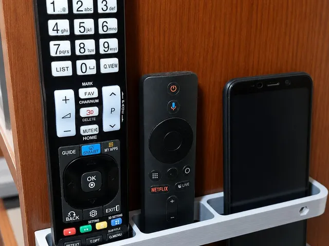 Adjustable Wall-Mounted Holder for Remote Controls and Smartphone